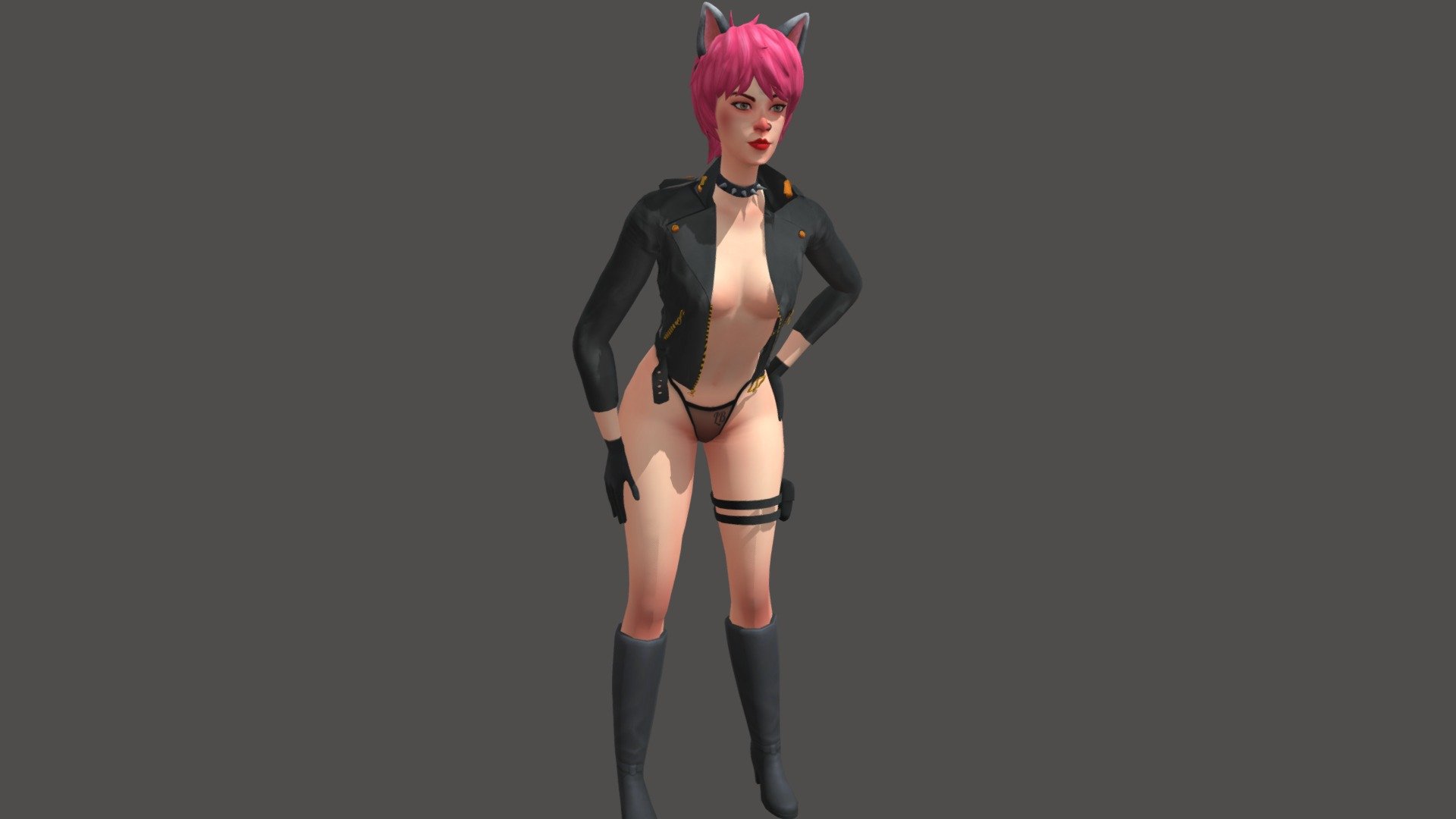 Biker Girl 001 3d model