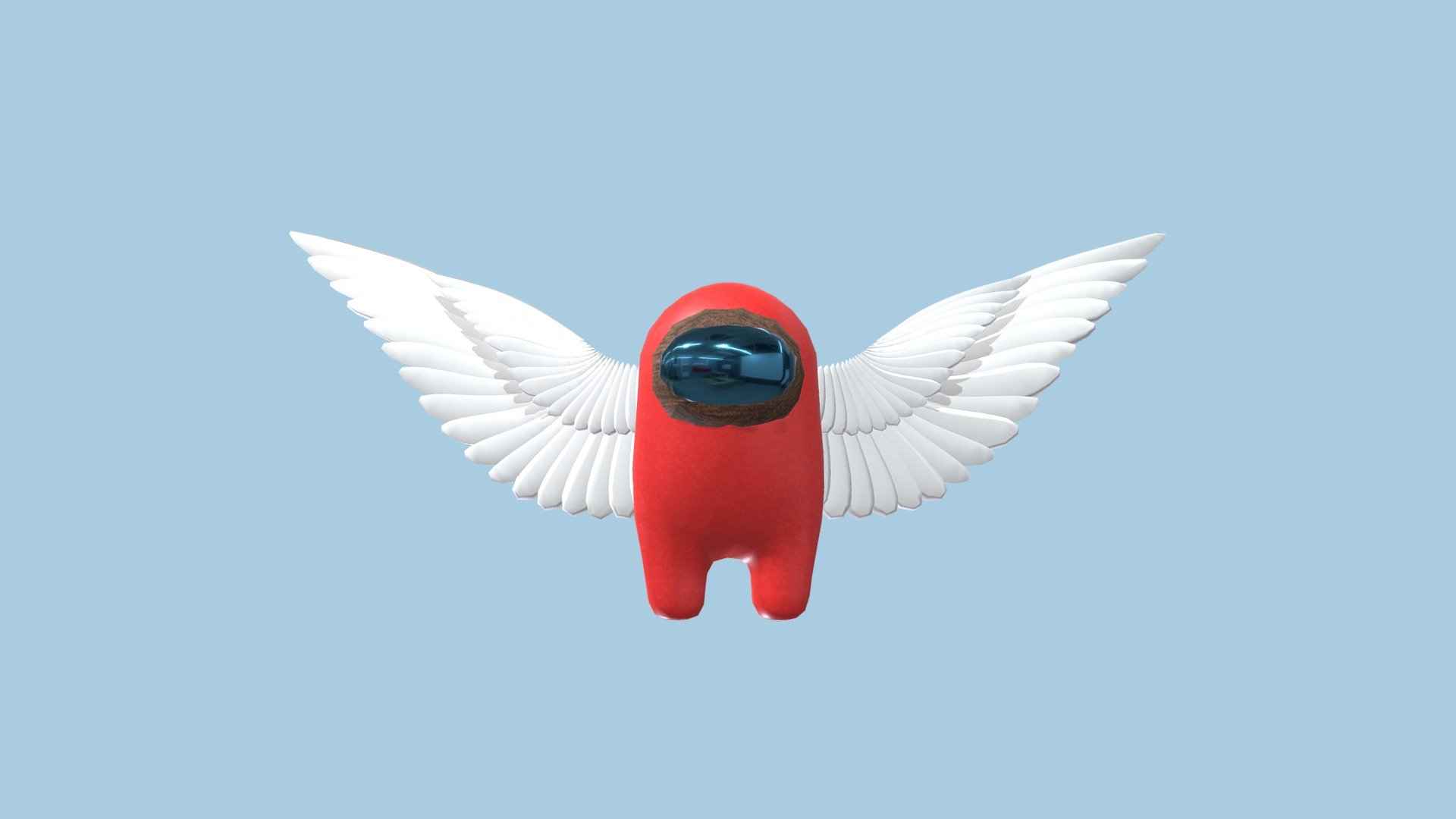 Angel Amongus with wooden visor 3d model