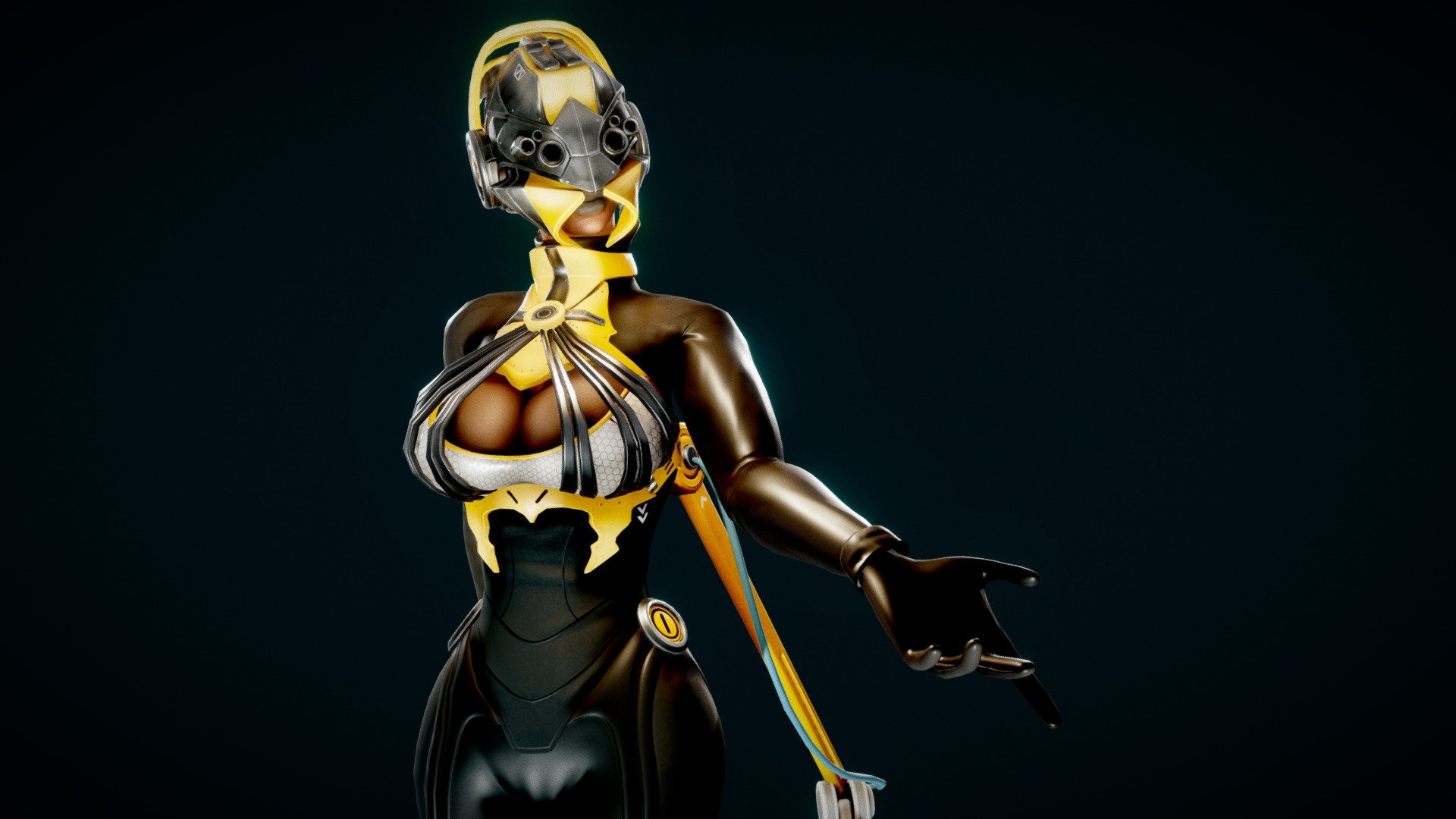 Sci Fi Spider Girl 3d model