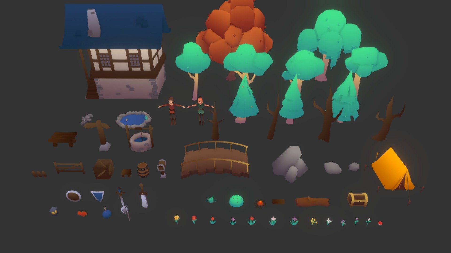 Low Poly Adventure Asset Pack 3d model