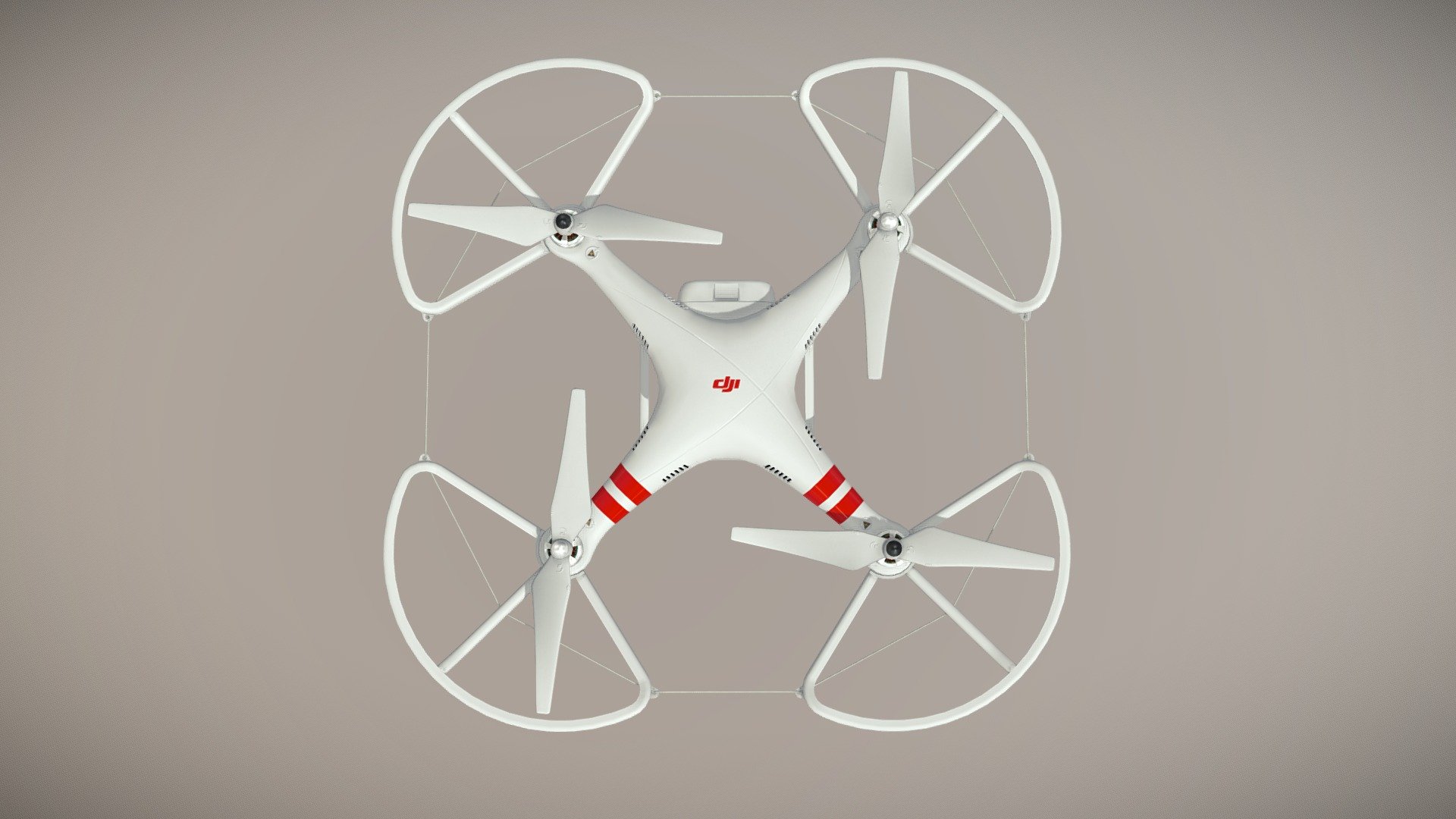 DJI Phantom 2 Quadcopter with Propeller Guard 3d model