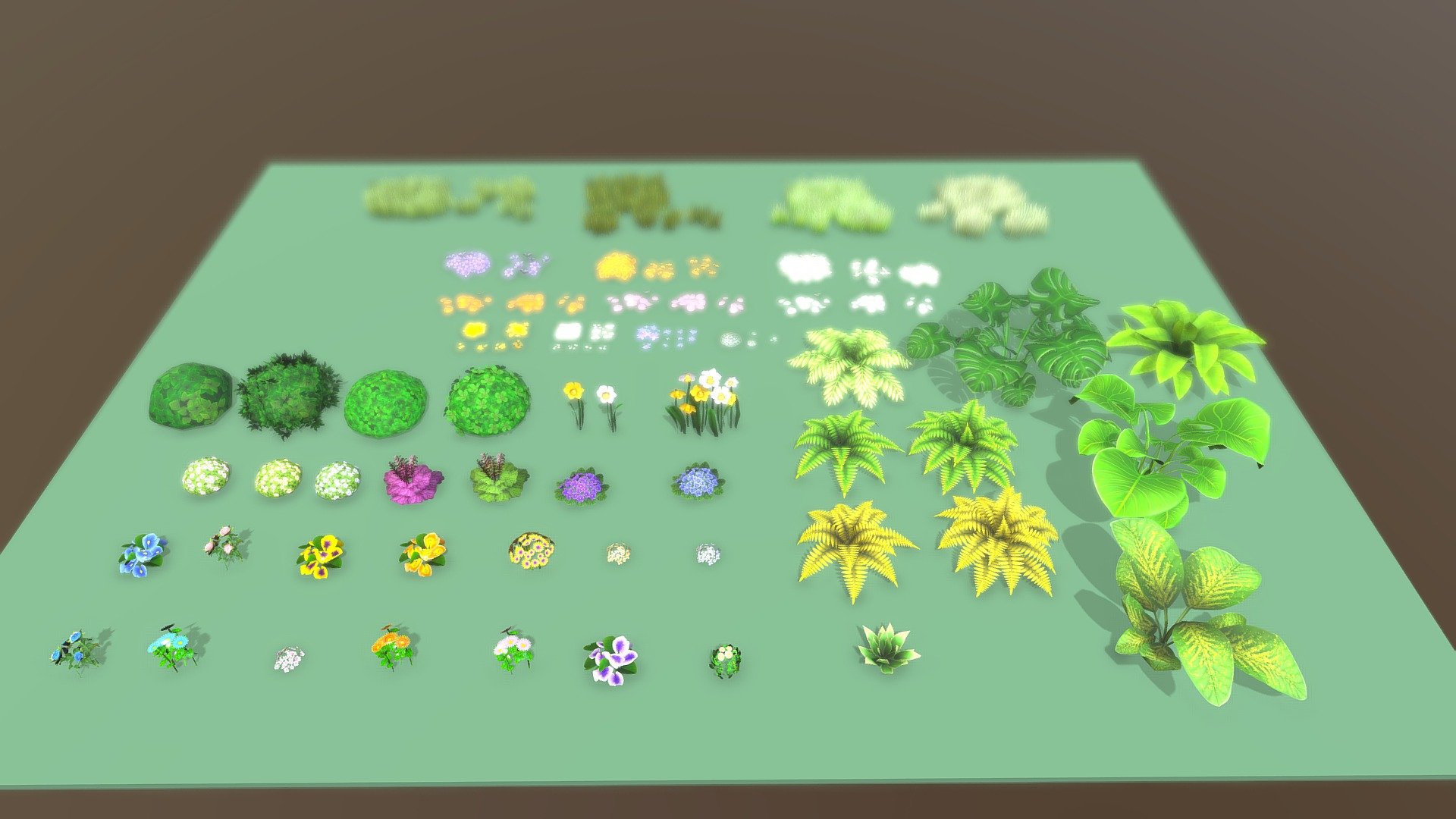 Stylized low poly plants(latest) 3d model