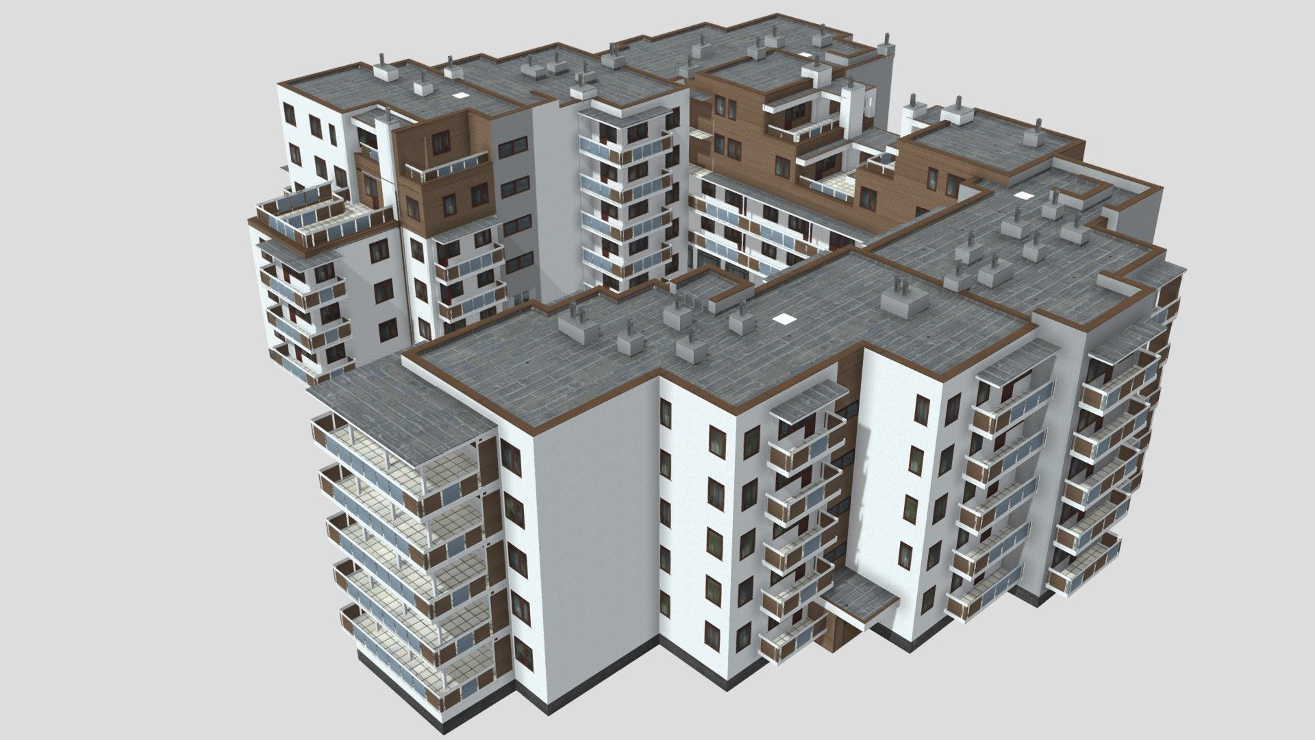 Polish modern housing estate 3d model