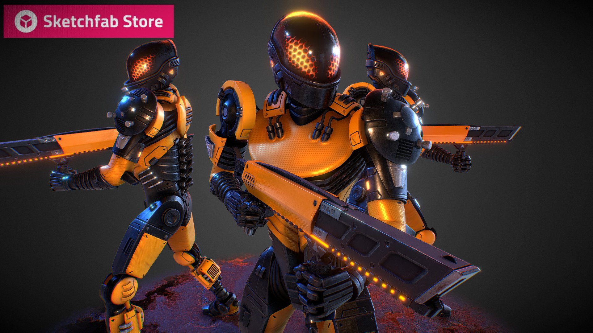 Weaponized Autonomous Sentinel Police 3d model