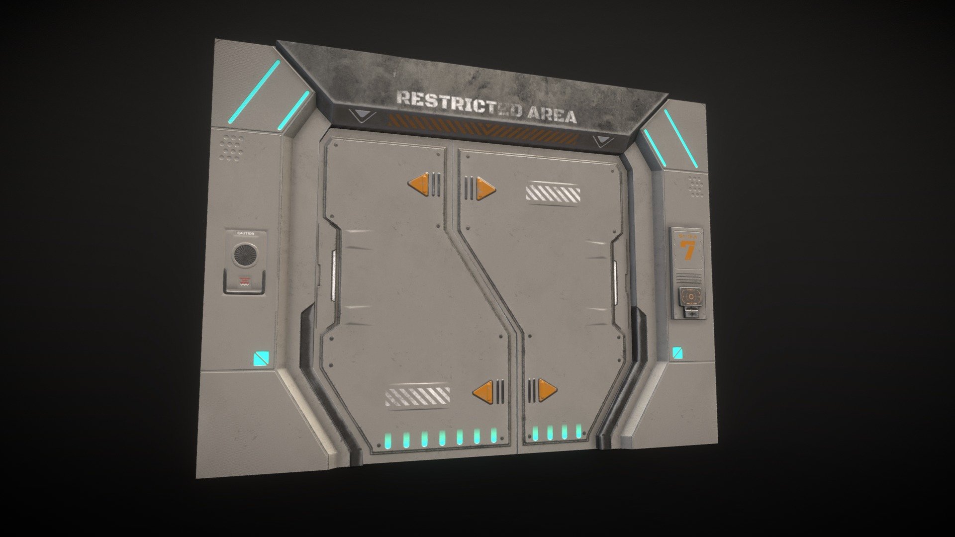 Sci-Fi Door Version 2 3d model