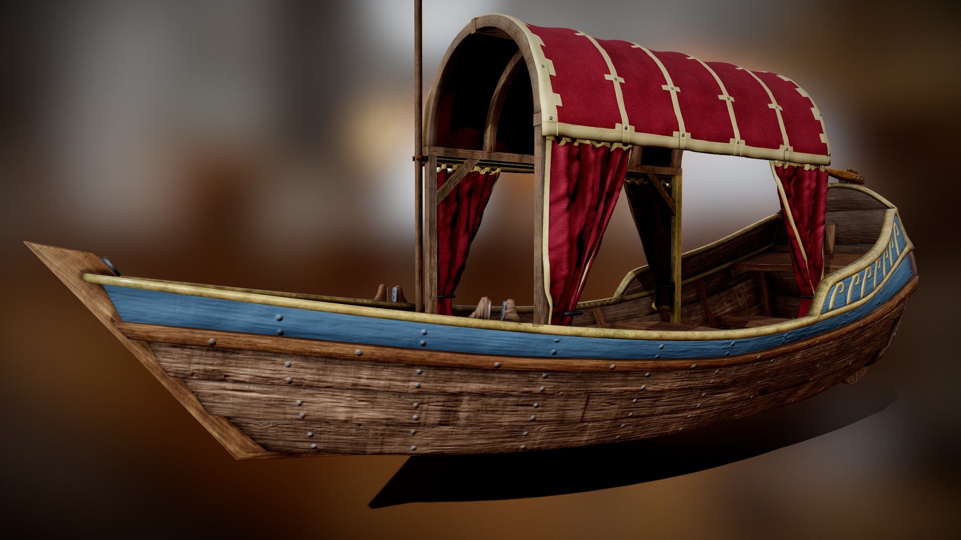 Recreational boat for castle lake 3d model