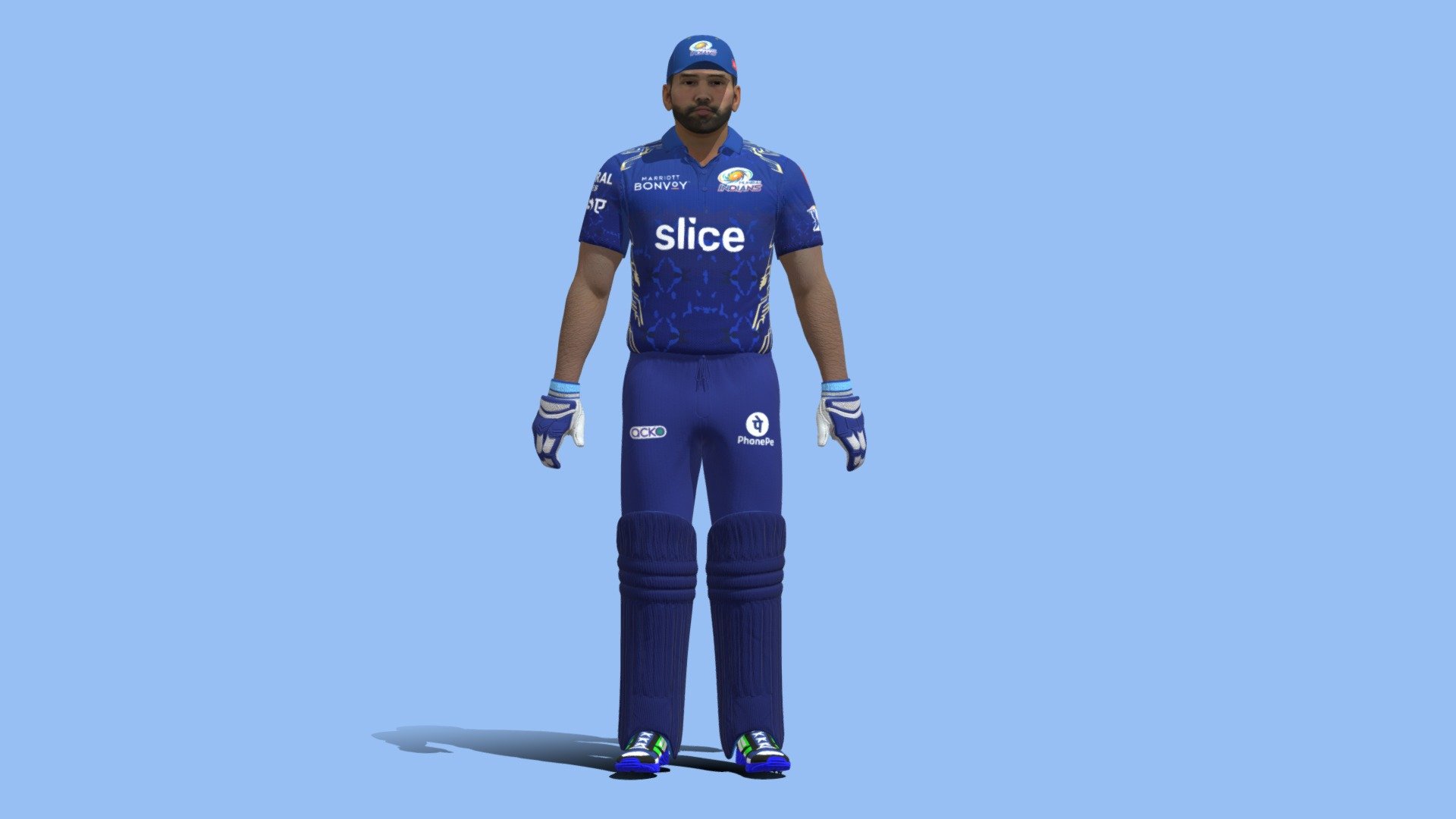 T-P Rigged Rohit Sharma Cricket 3d model