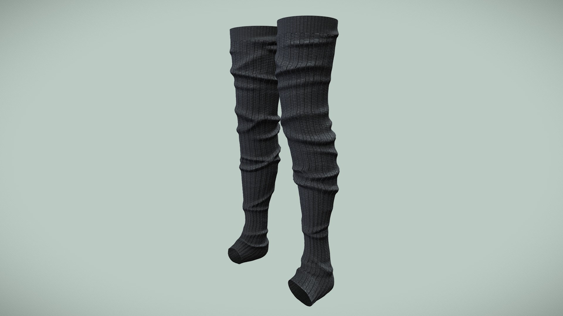 Female Flat Thick Thigh Legwarmers Socks 3d model