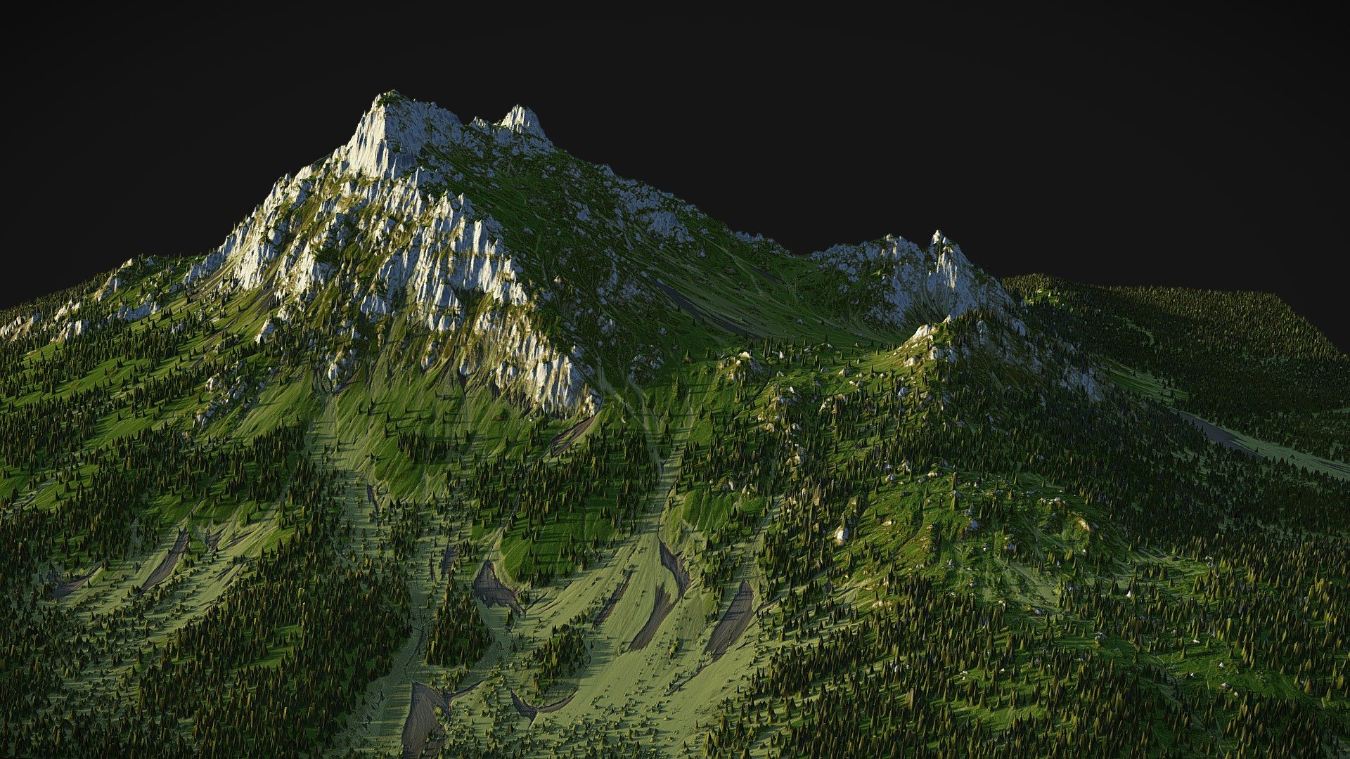 Green mountain 3d model