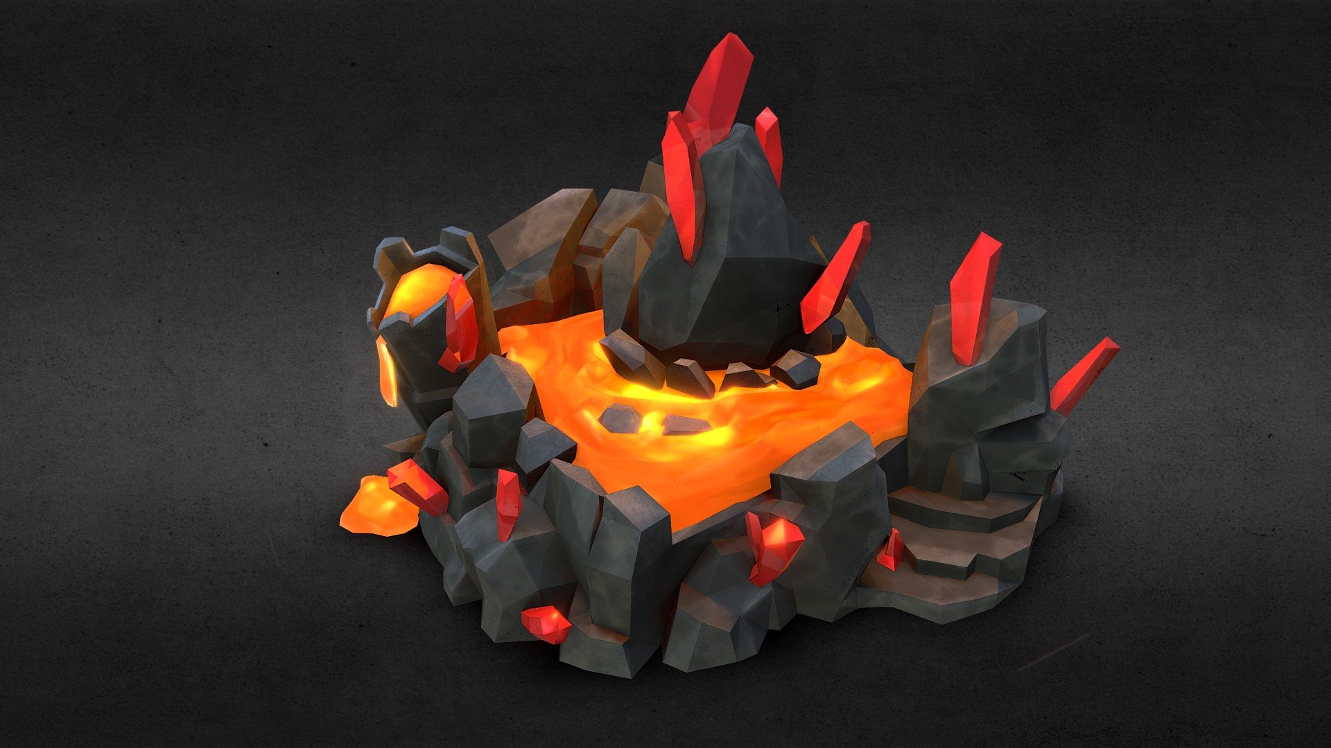 Volcanic Rocks (Done on a phone with Spacedraw) 3d model