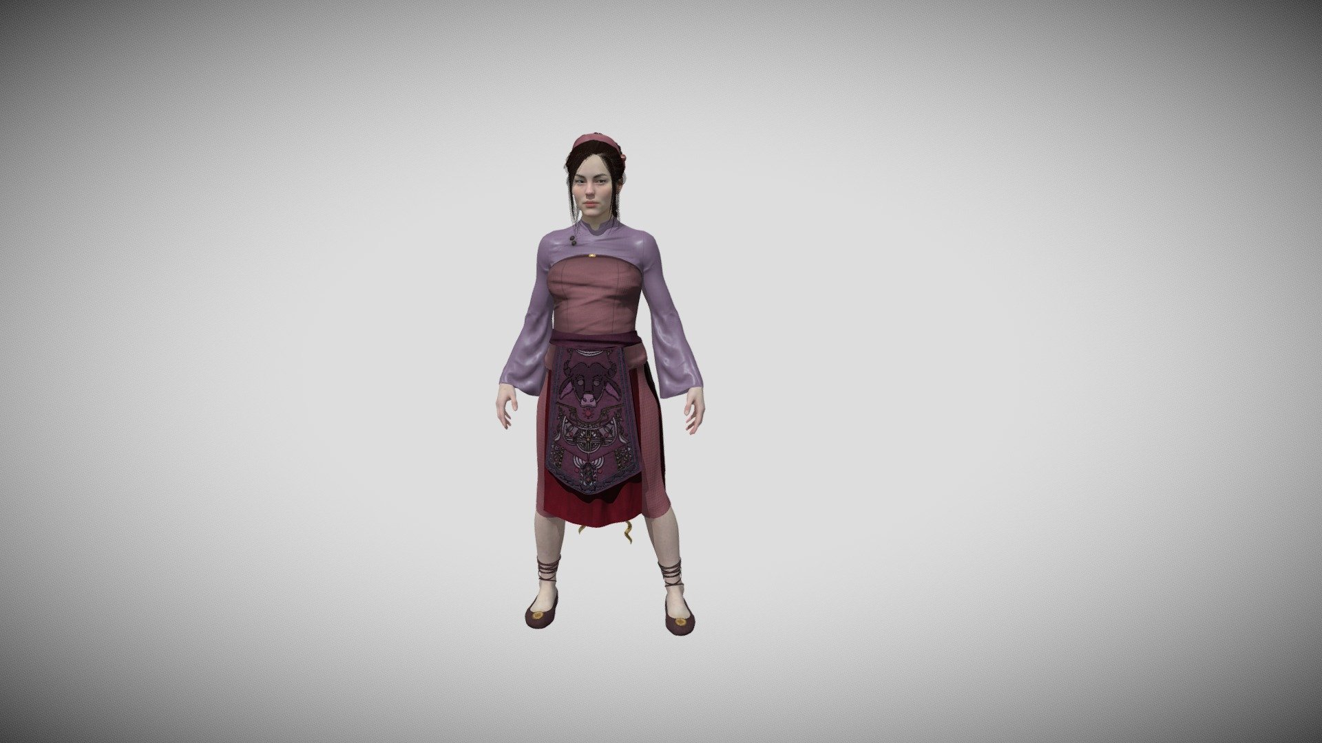 Mortal Kombat inspired fighting game character 3d model