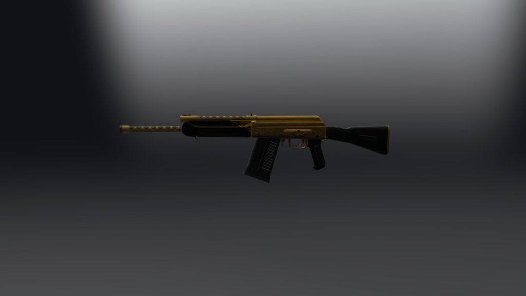 SHOTGUN SAIGA12 Golden 3d model