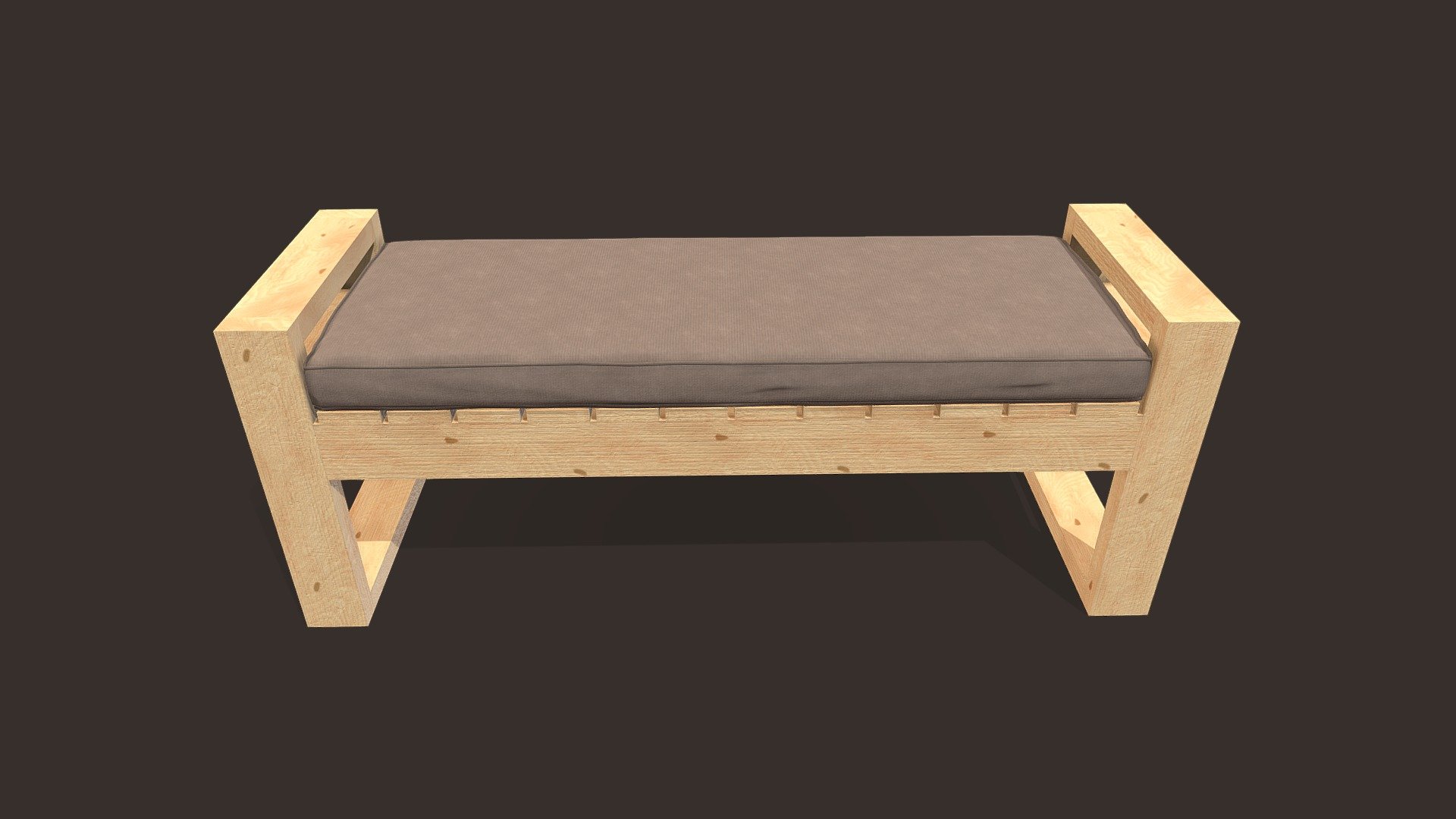 Backless bench 3d model