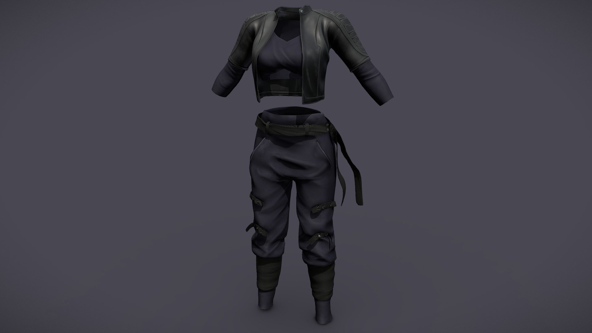 SAVE Female Cyberpunk Outfit 3d model