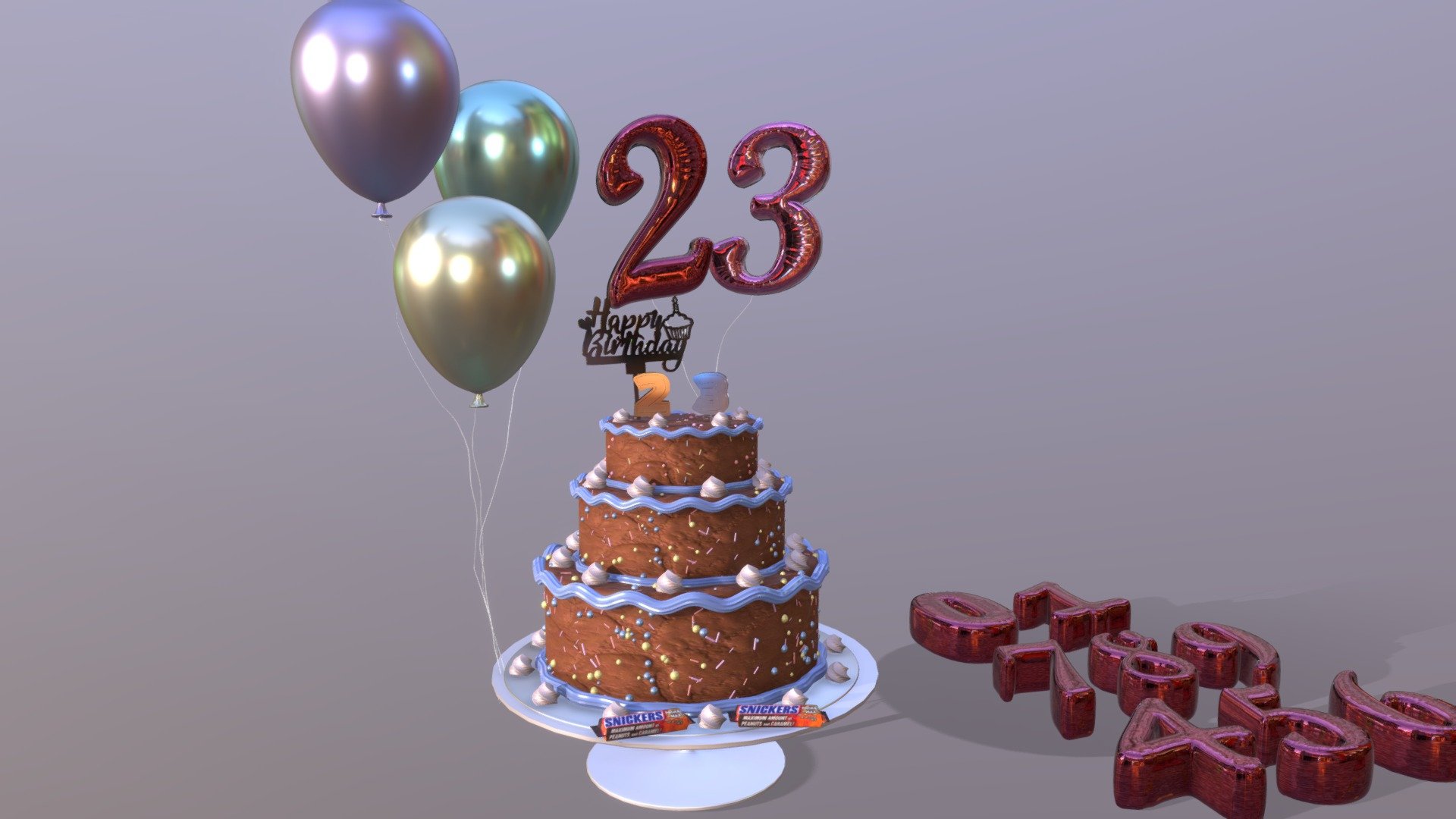 Birthday cake 3d model