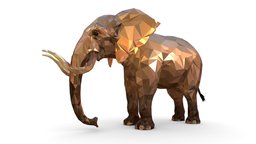 Elephant Low Polygon Art African Animal