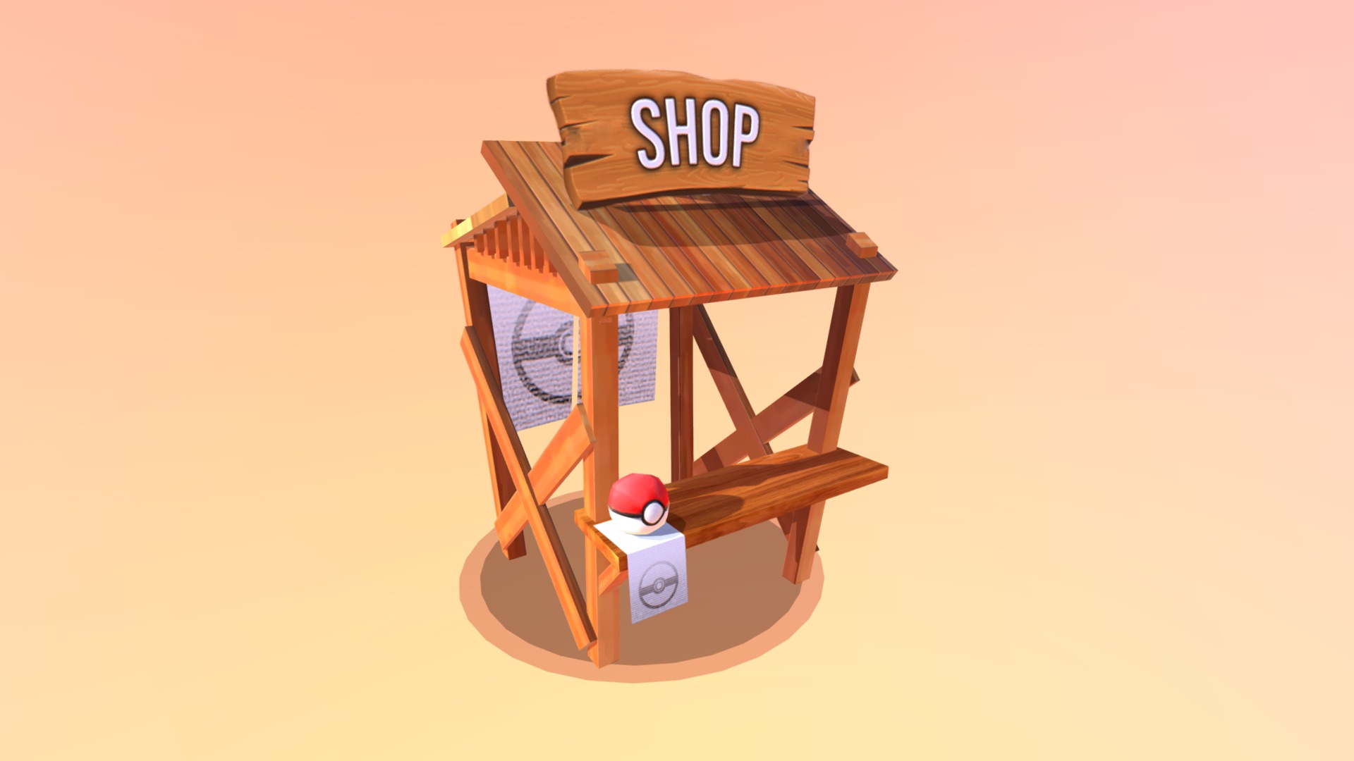 SHOP Pokemon 3D Model Lowpoly 3d model