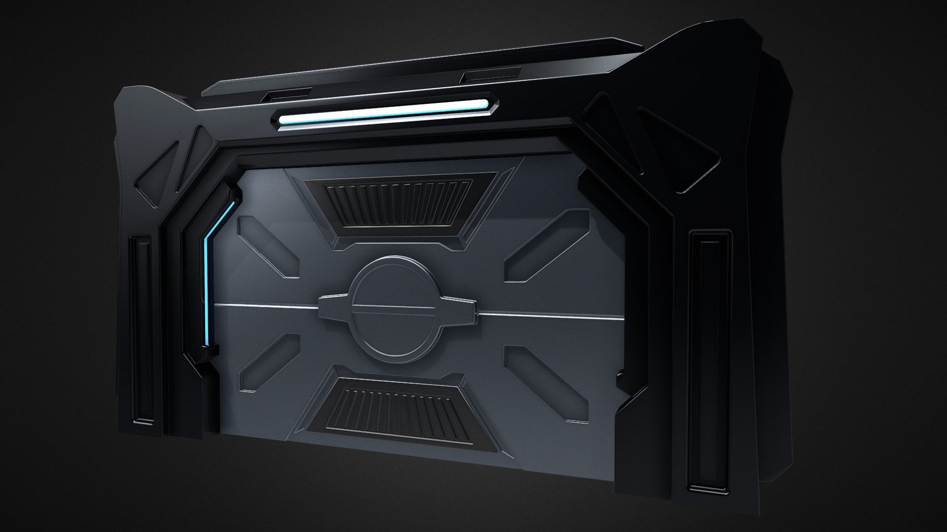 Sci-fi Door (high poly) 3d model