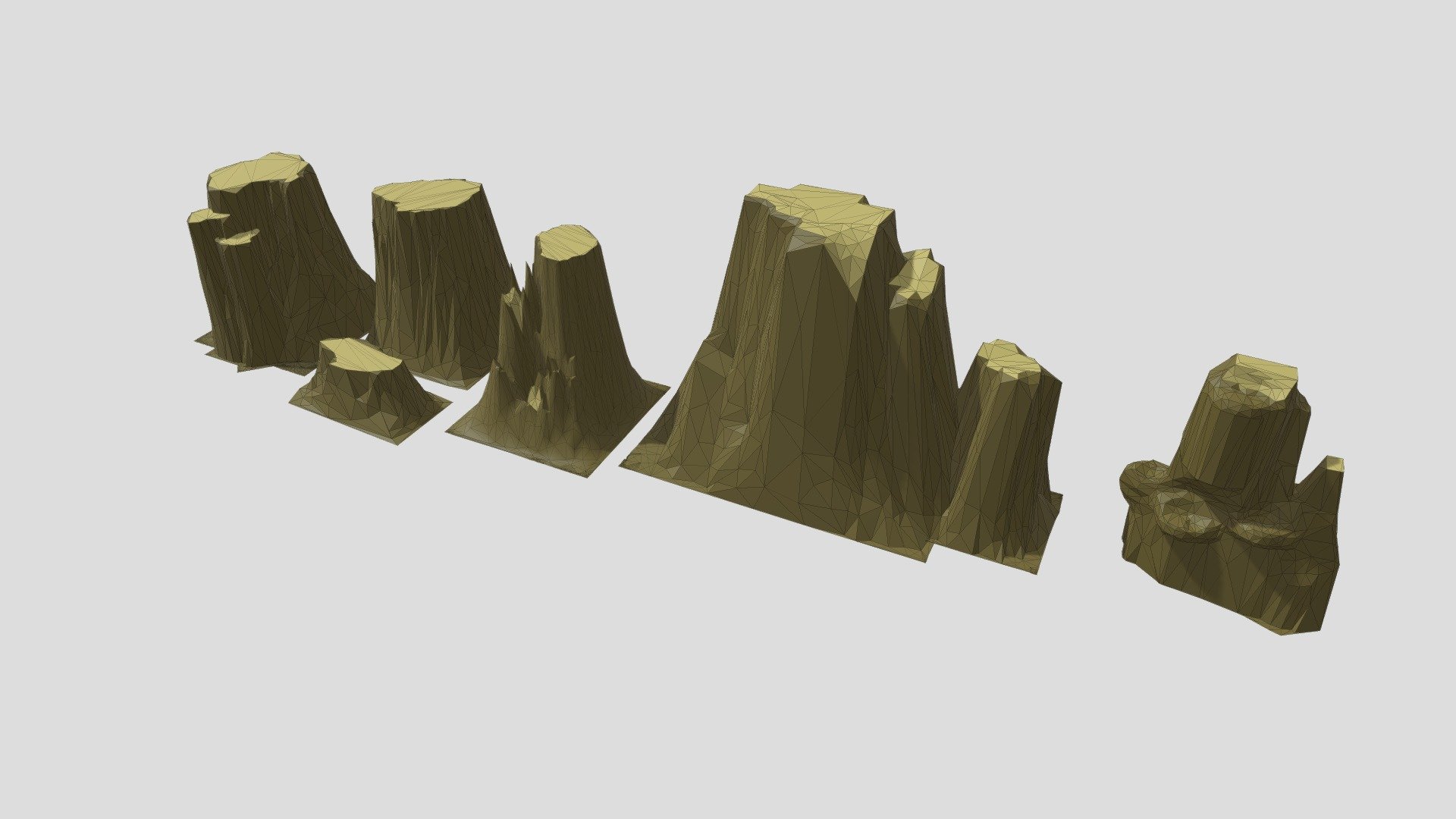 low poly environment landscape 3d model