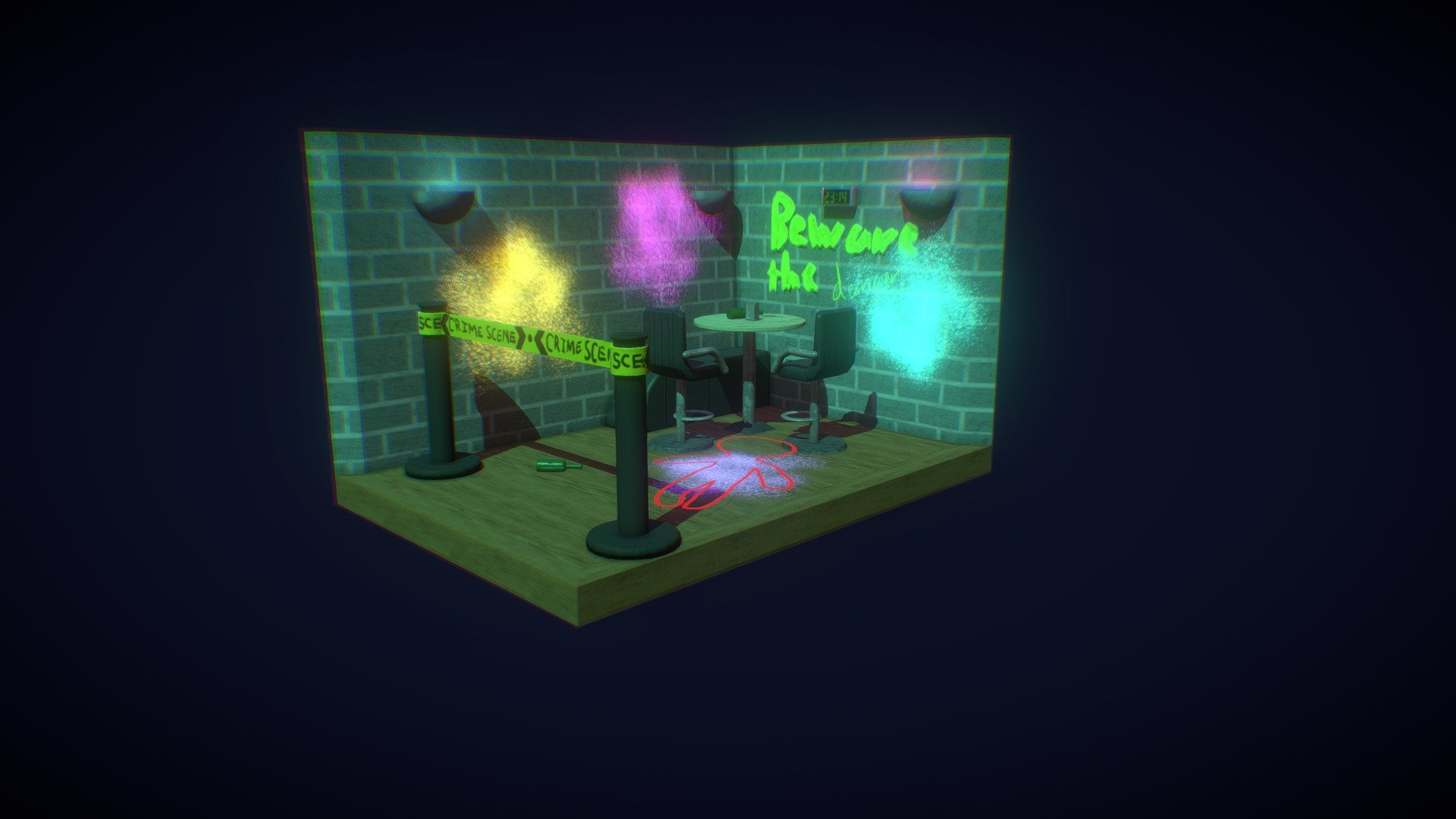 Neon Crime Scene 3d model