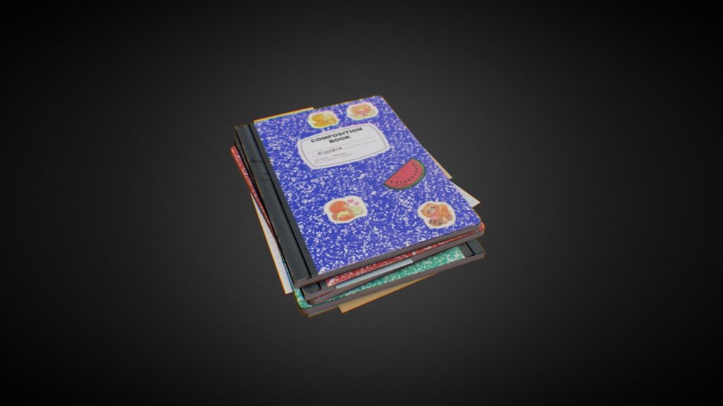 School Books 3d model