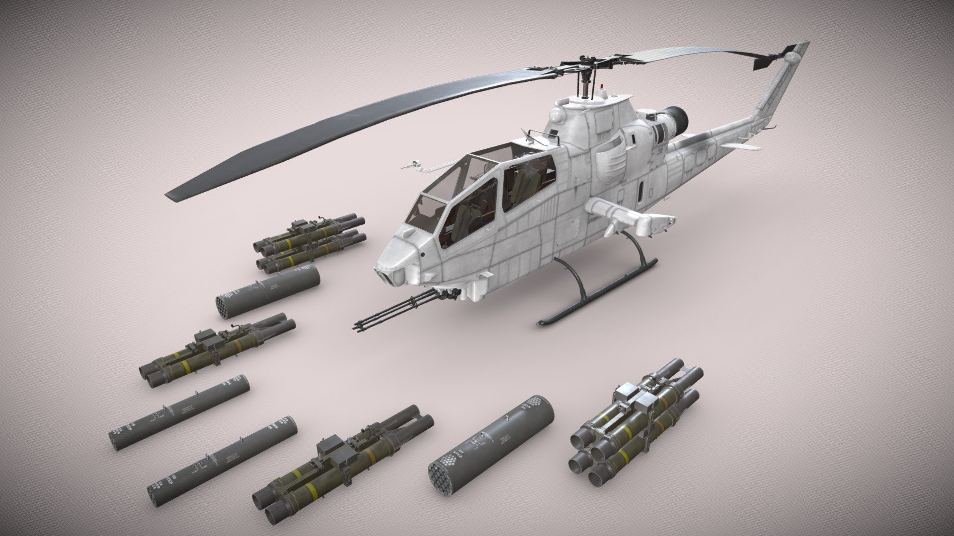 Bell AH-1S Cobra Blank Static 3d model