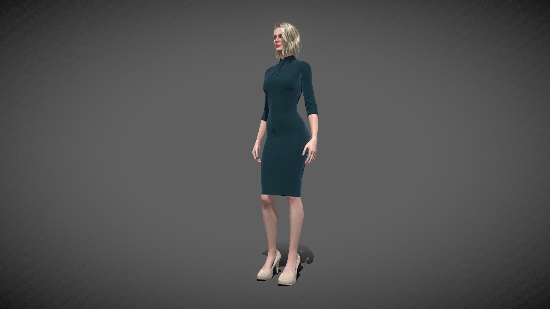 Blue dress 3d model