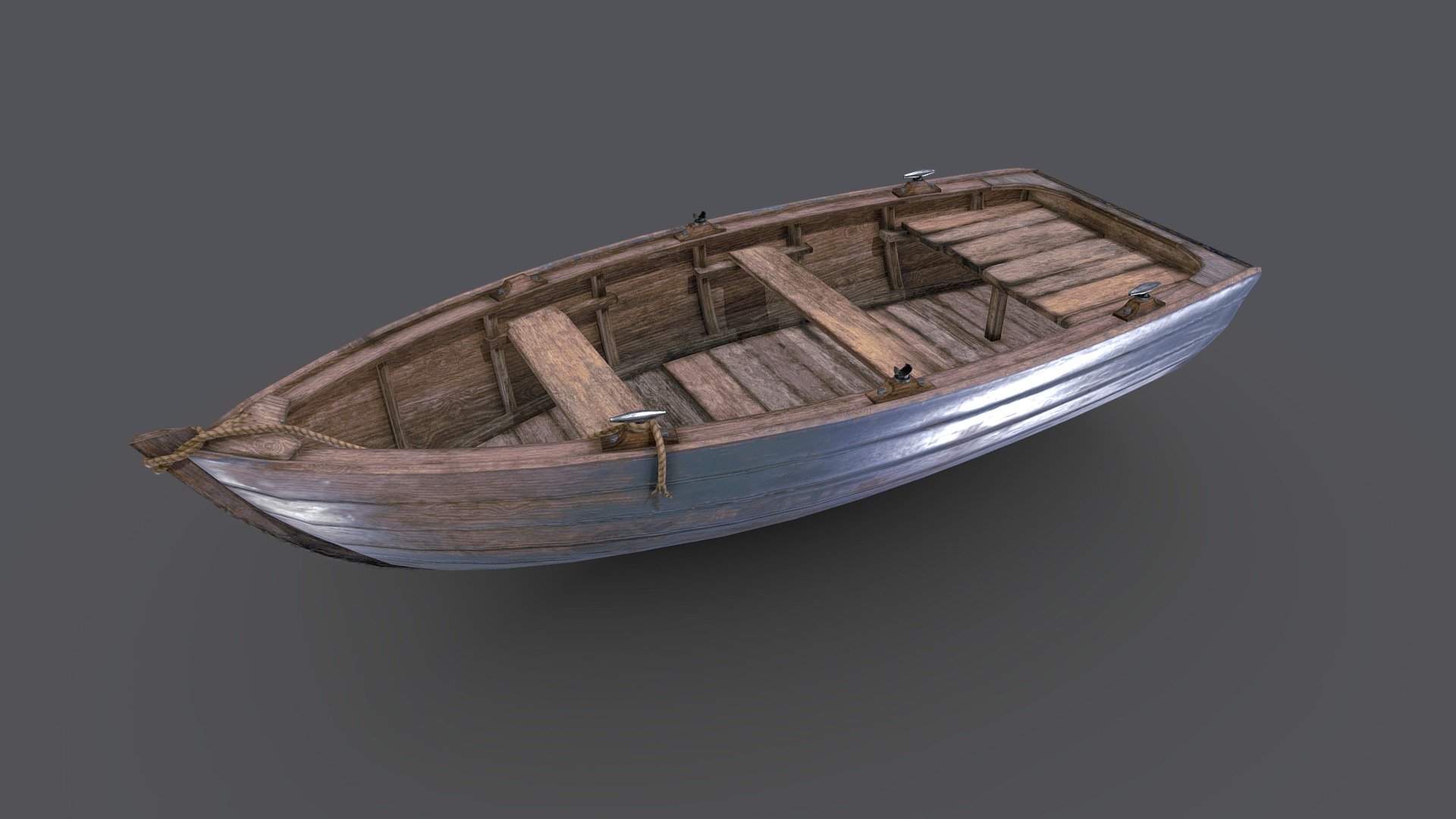 Old Wooden Boat 3d model