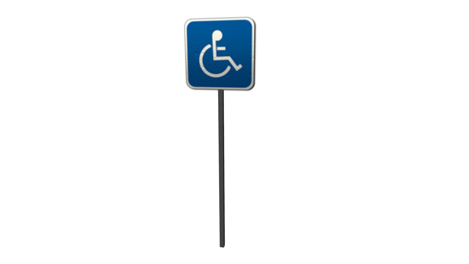 Road Sign (Handicap Sign) 3d model