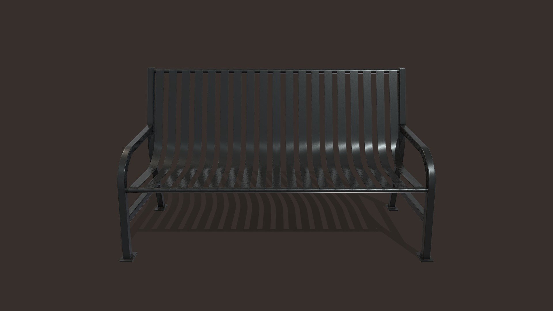 Metallic bench 3d model