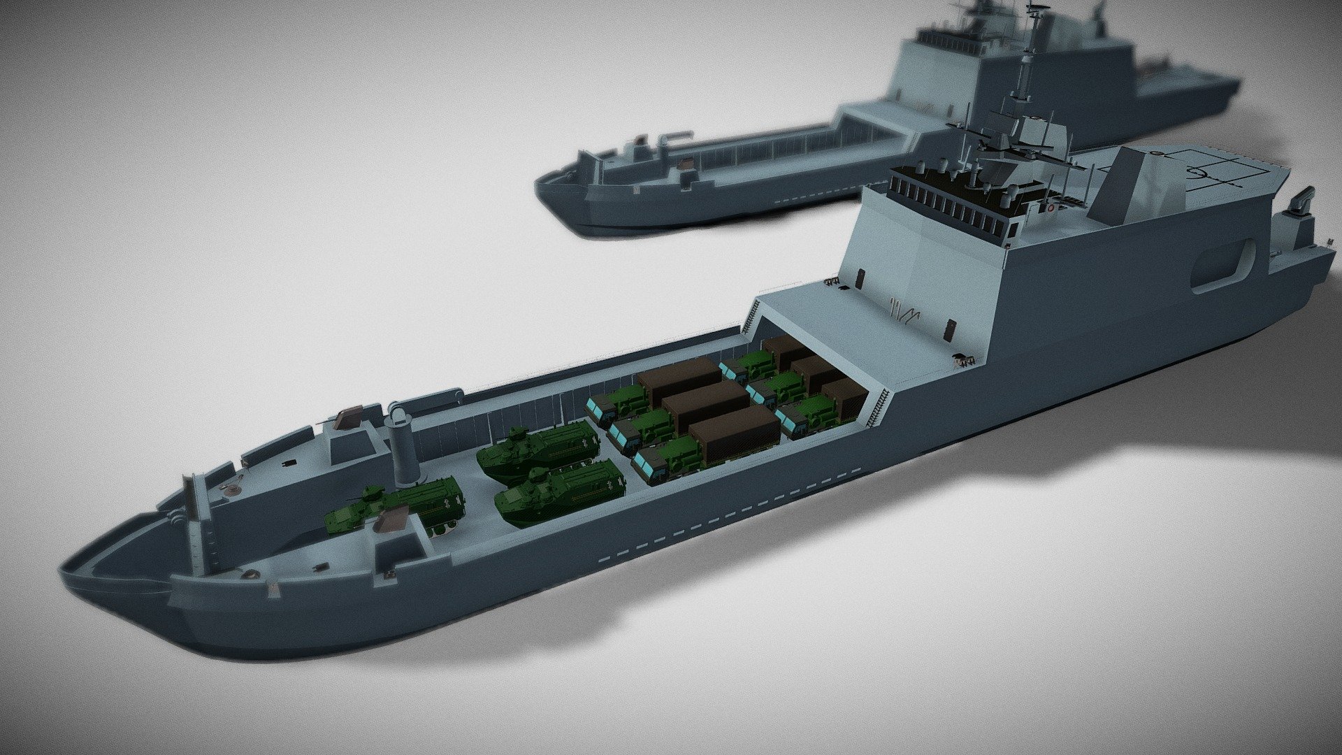 Light Amphibious Assault Warship v2 3d model