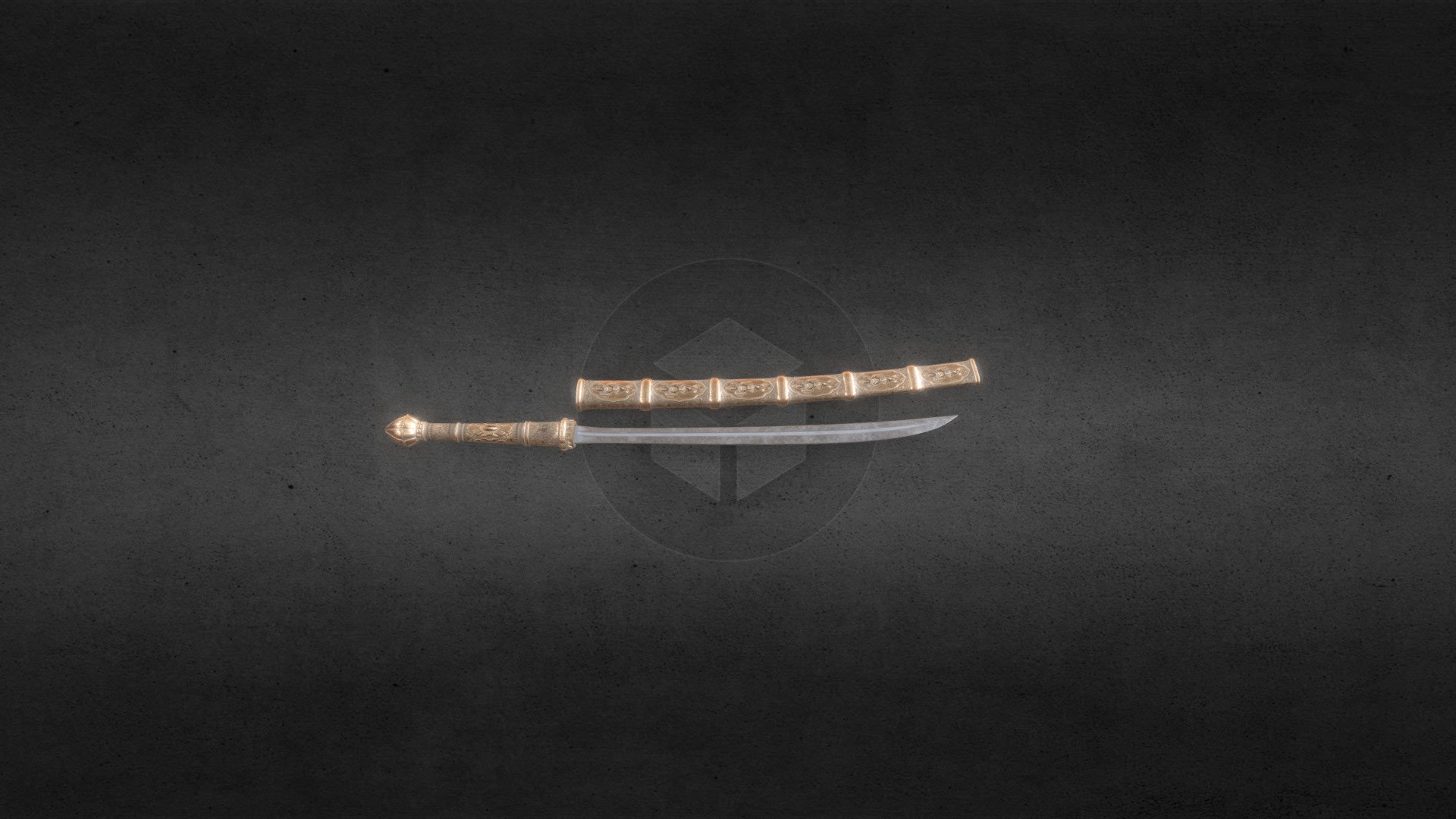 Burmese fighting sword (Myanmas Dha) 3d model