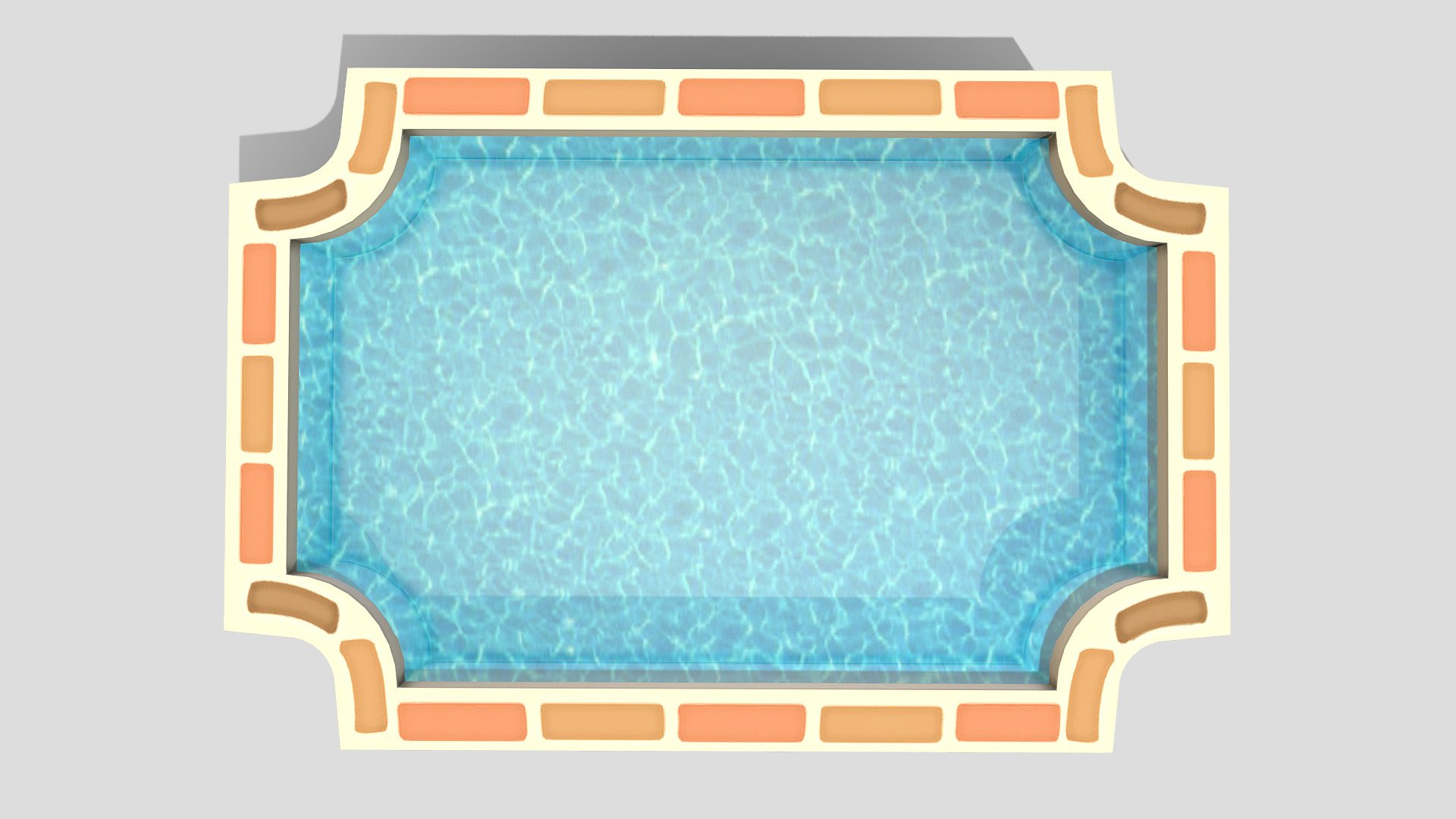 Gracian Shape Garden Pool 3d model