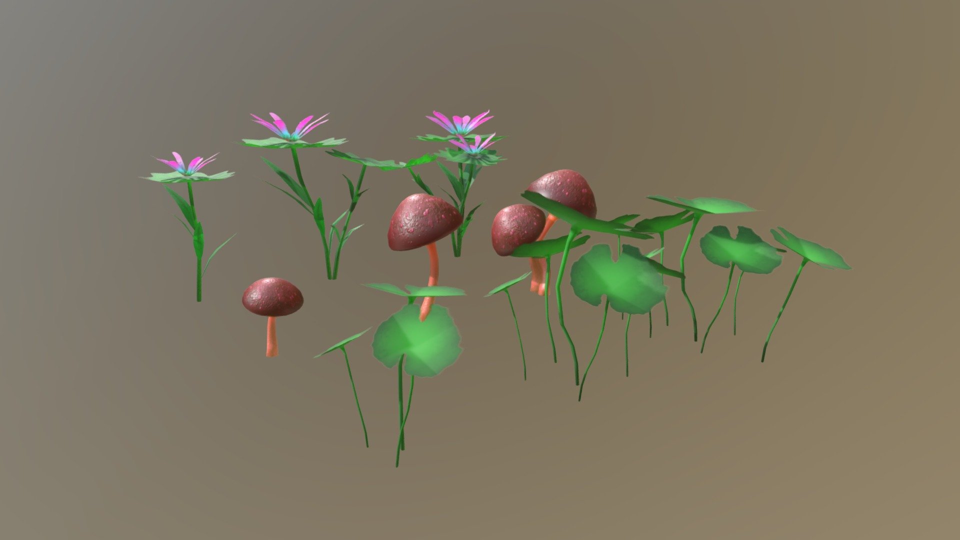 Stylised Plants 3d model