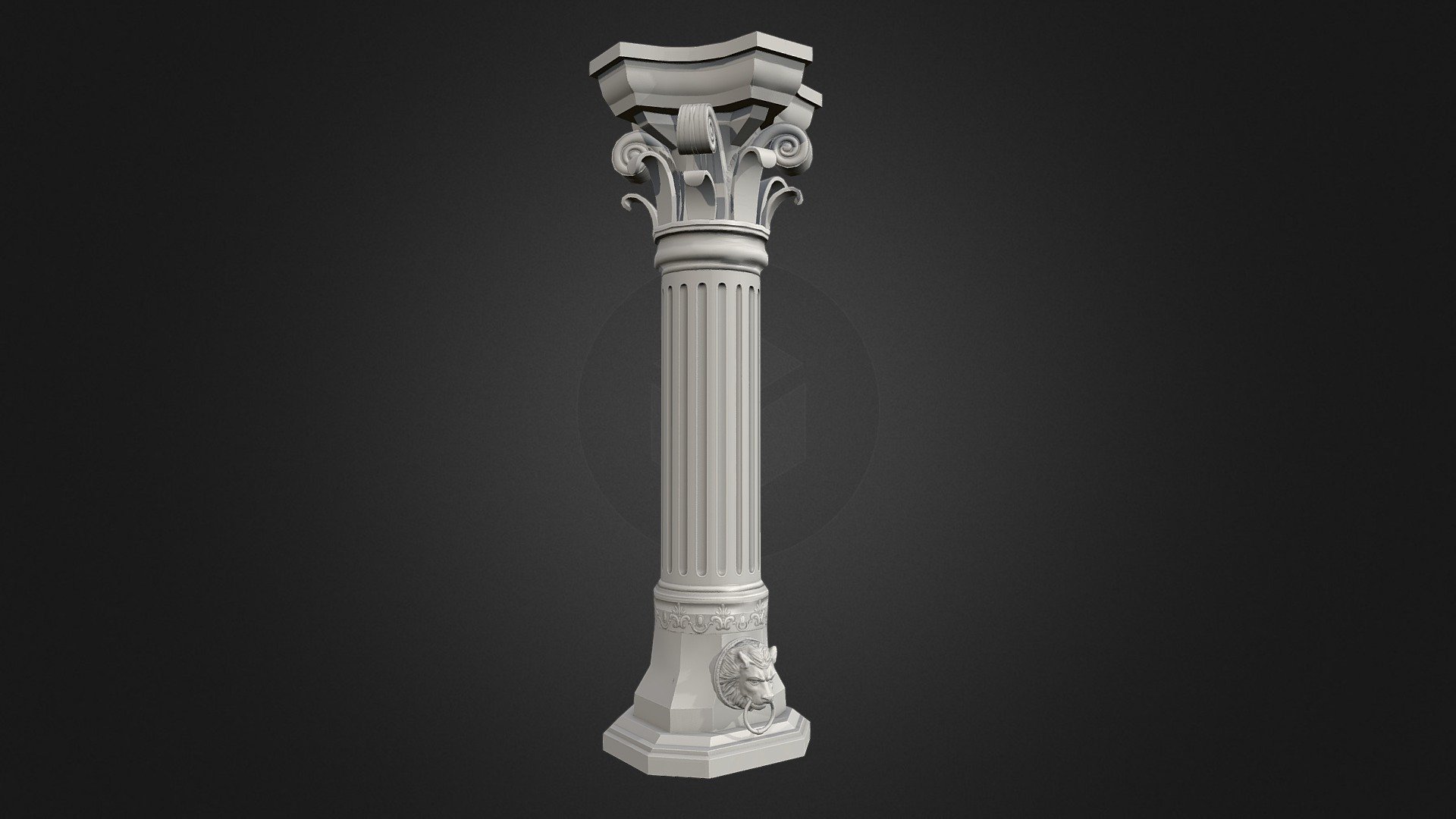 Graveyard Props : Pillar 3d model