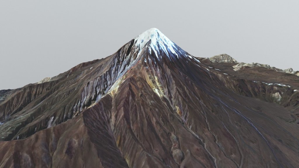 Mount Damavand (دماوند) Map (1:125,000 Scale) 3d model