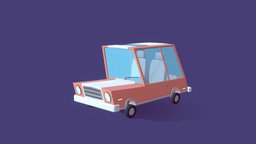 Cartoon Low Poly Car Illustration