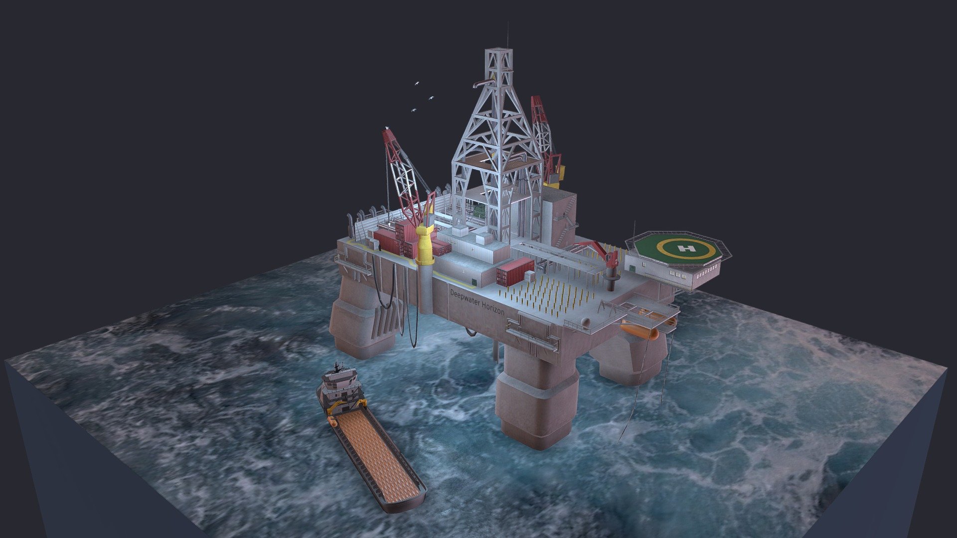 Deepwater Horizon Oil Platform 3d model