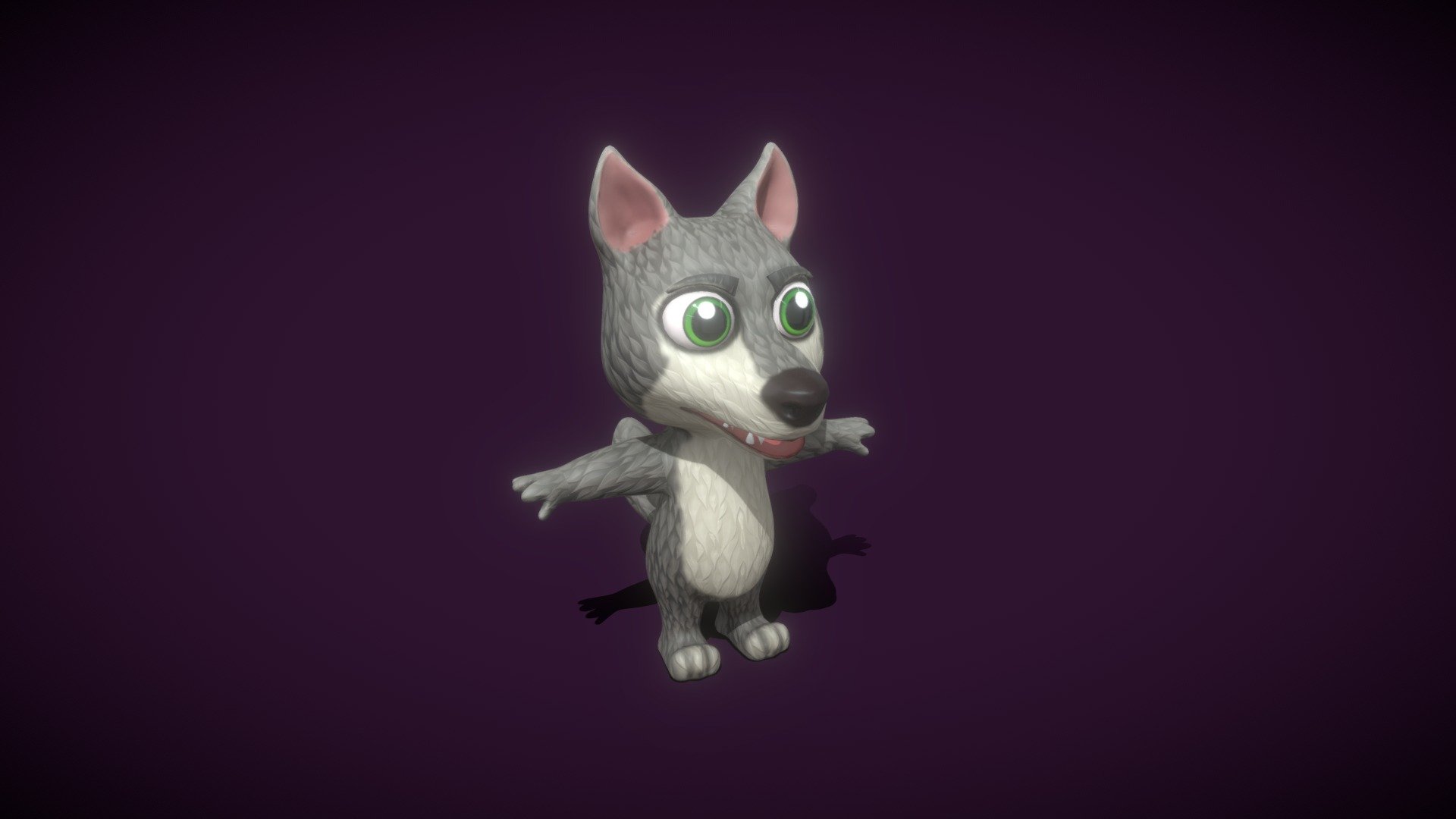 Cartoon Wolf Rigged 3D Model 3d model