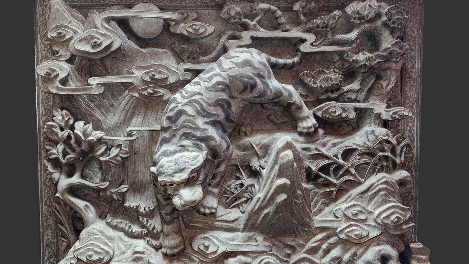 Lion engraving 3d model