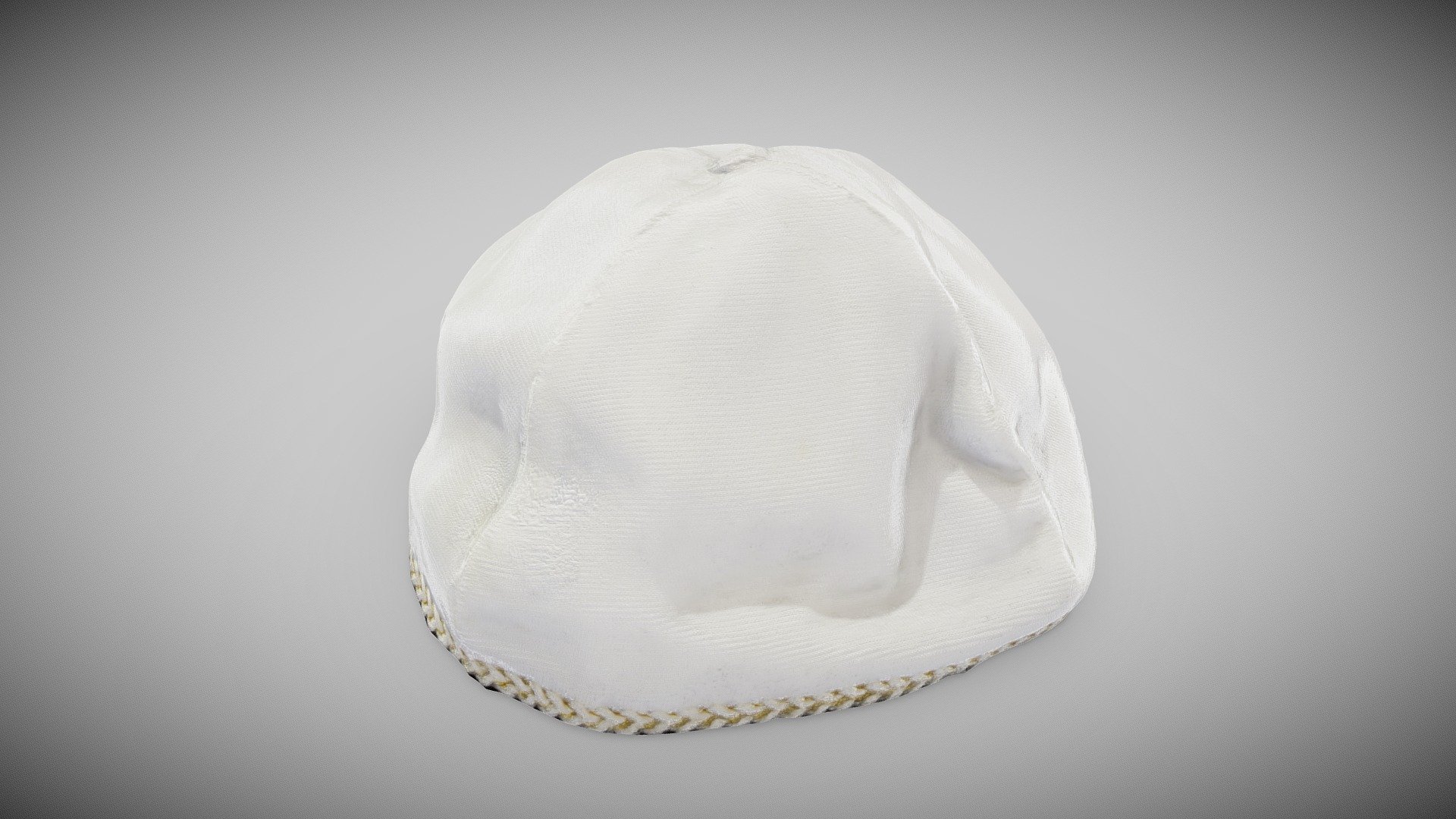 White kippah from the house of Szymon Kluger 3d model