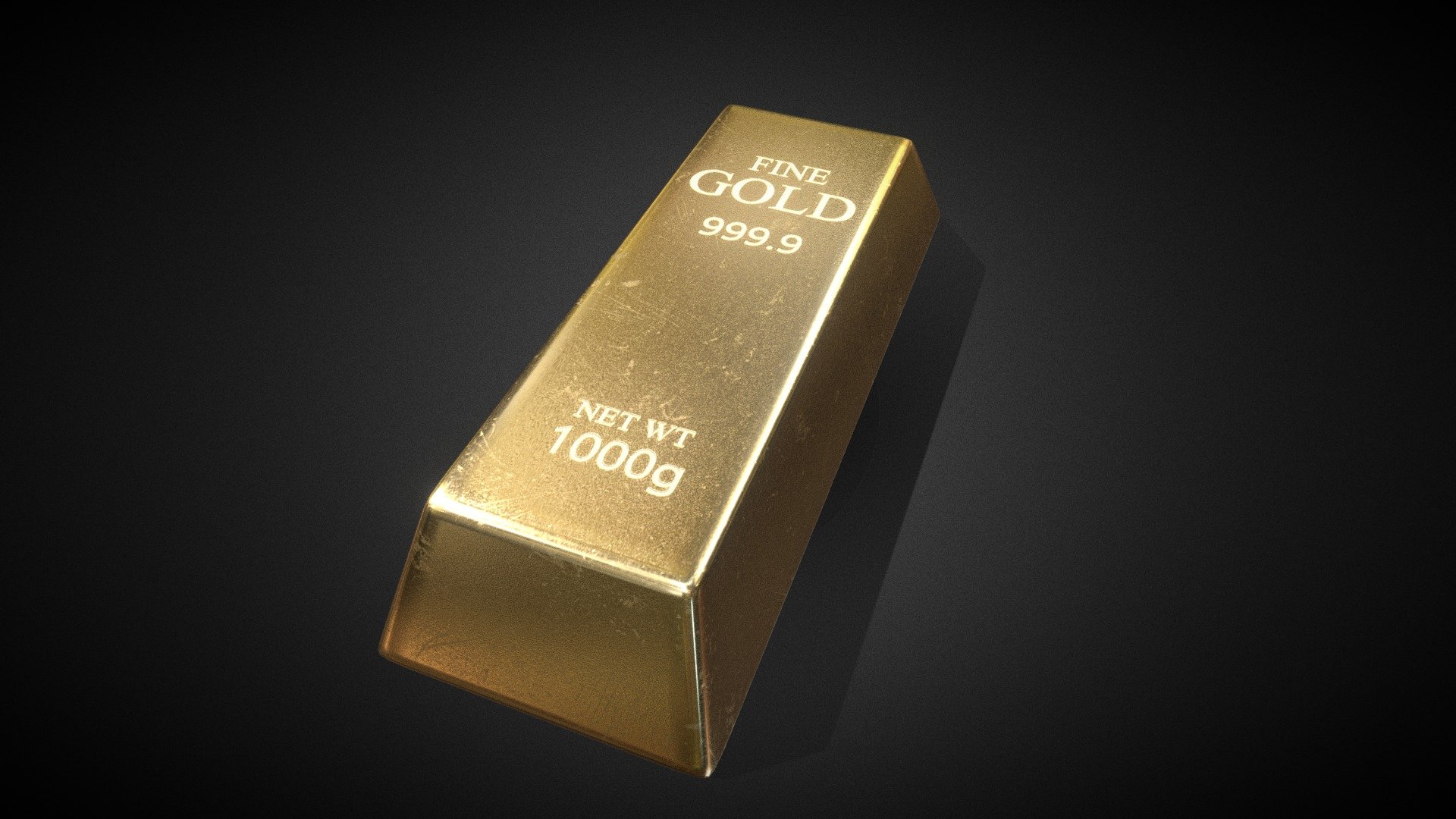 Gold Bar Low Poly 3d model