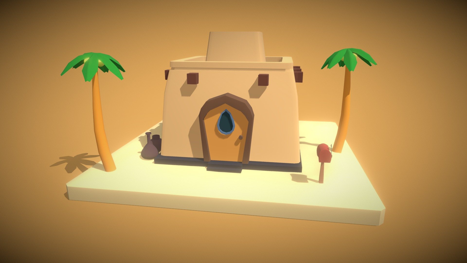 Stylized Egyptian House 3d model