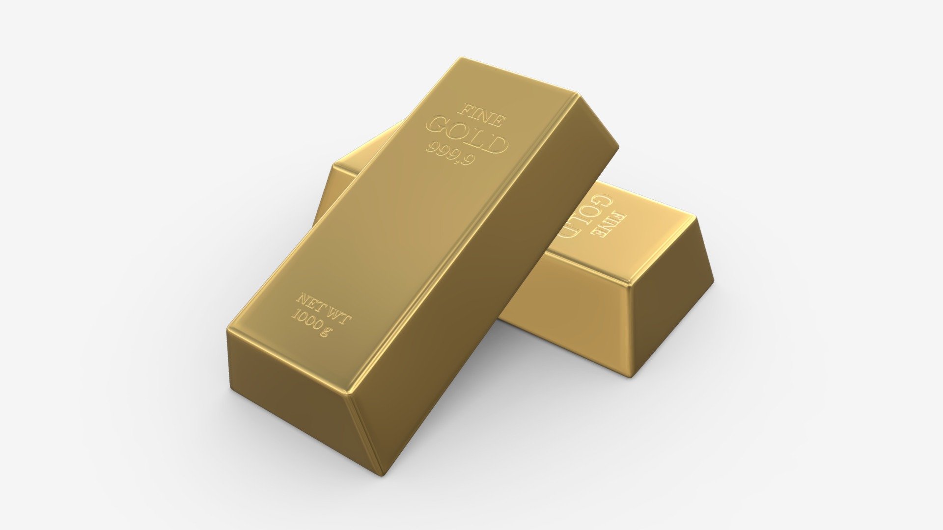 Gold ingots 04 3d model