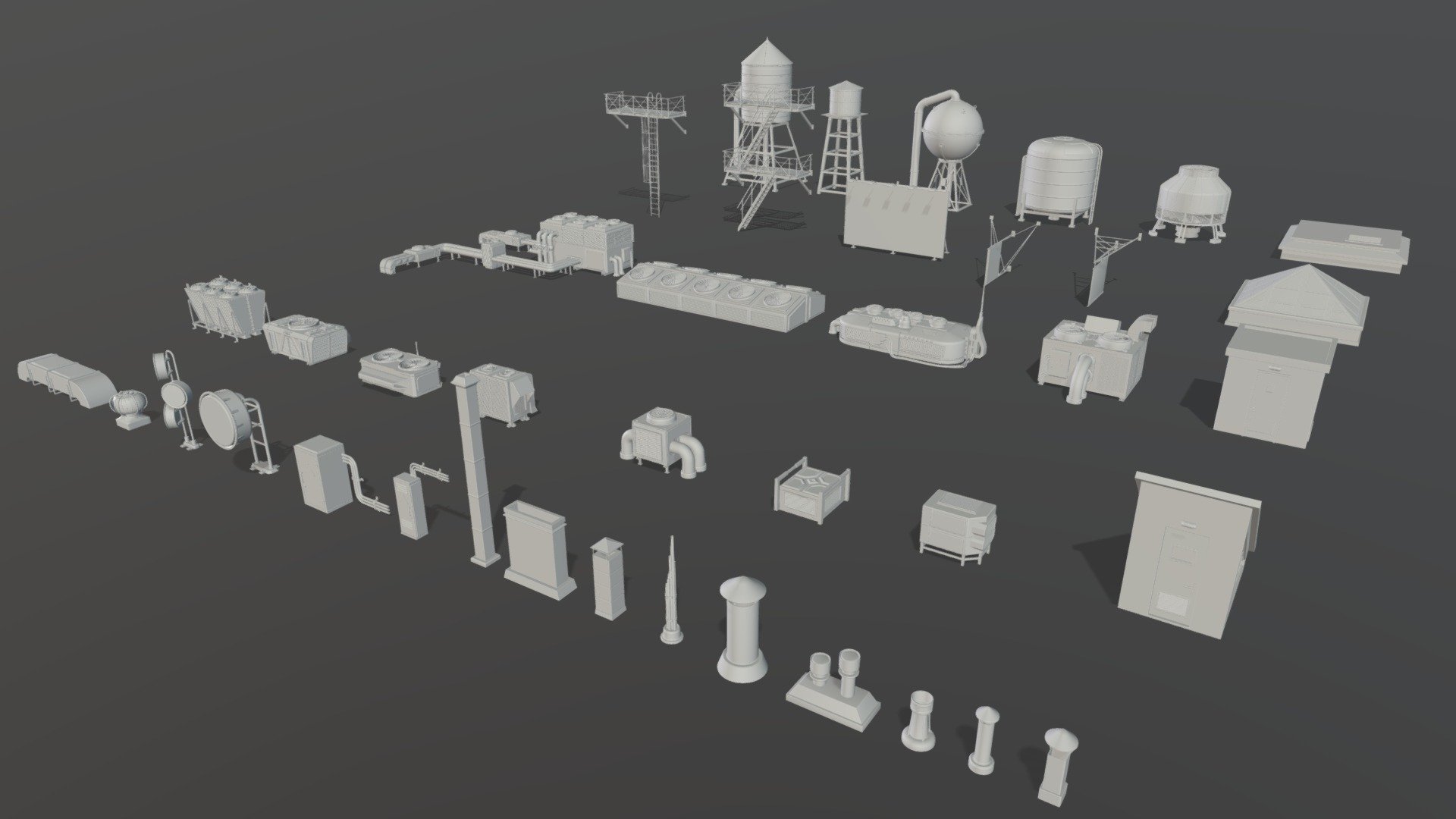 Building Roof Collection 3d model