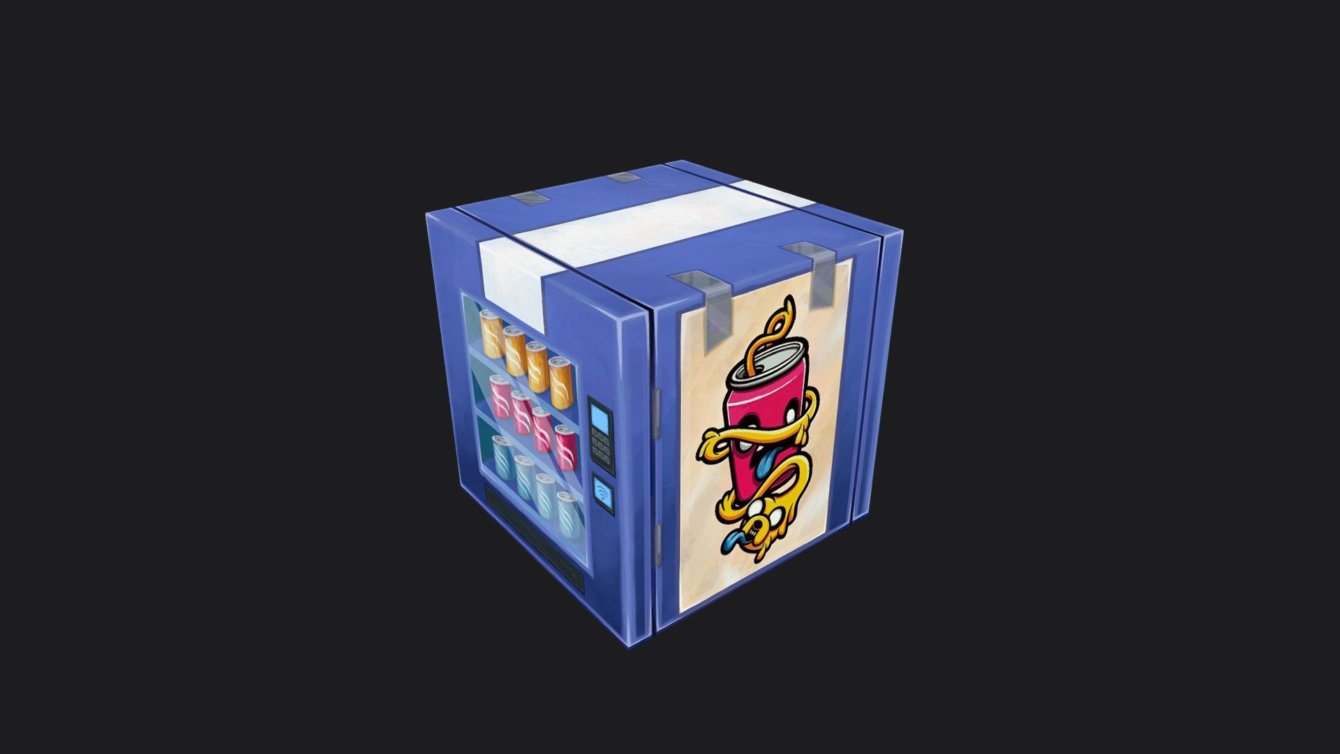 Handpainted cube, CGMA week 1 3d model