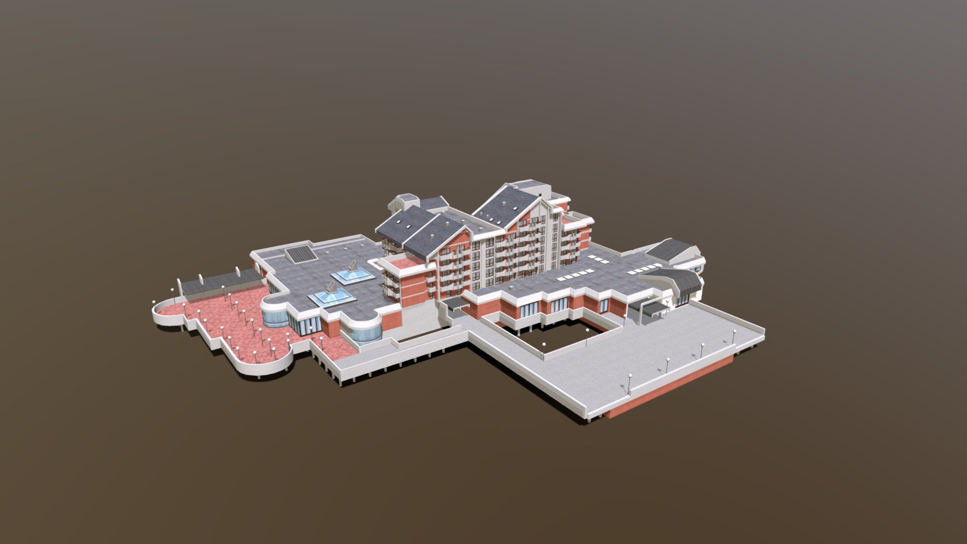 Hotel Obrenovac, Serbia 3d model