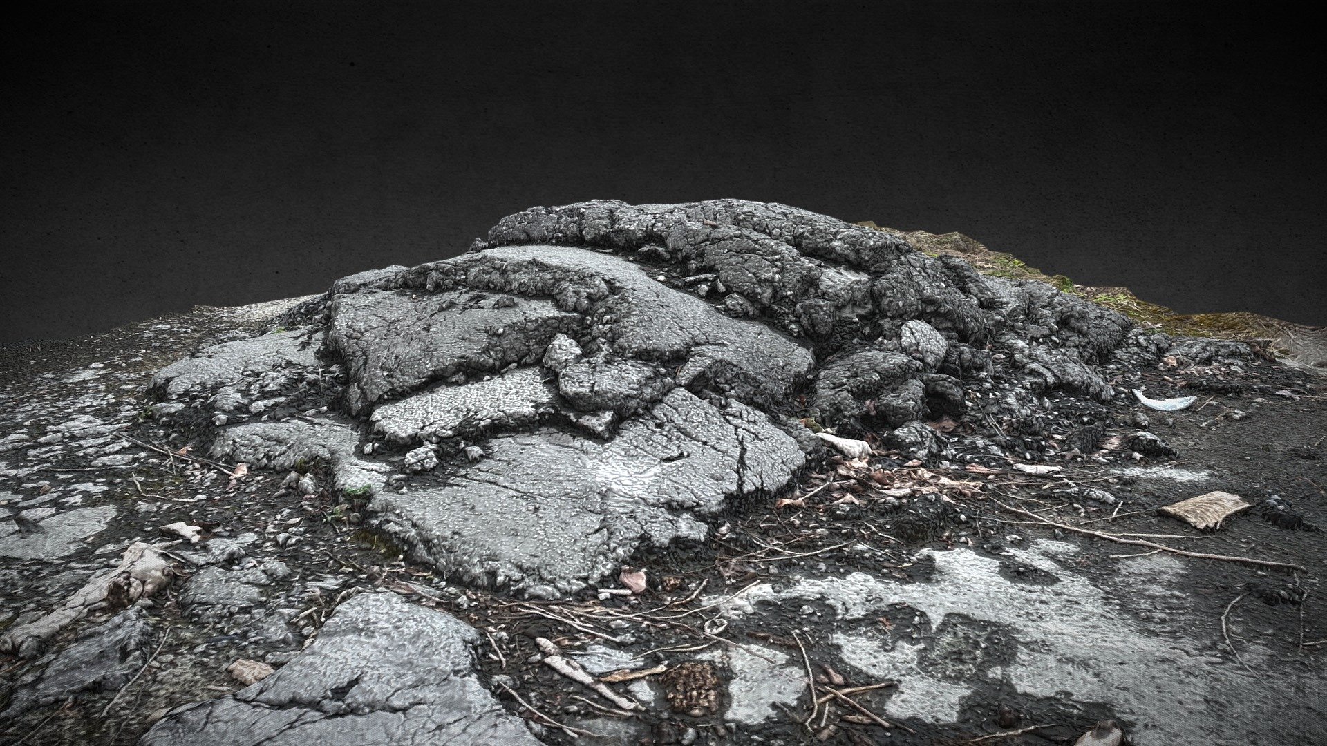 ashpalt debris pile photogrammetry 3d model