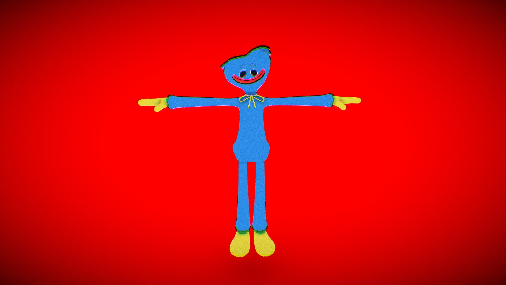 Cartoon Huggy Wuggy 3d model