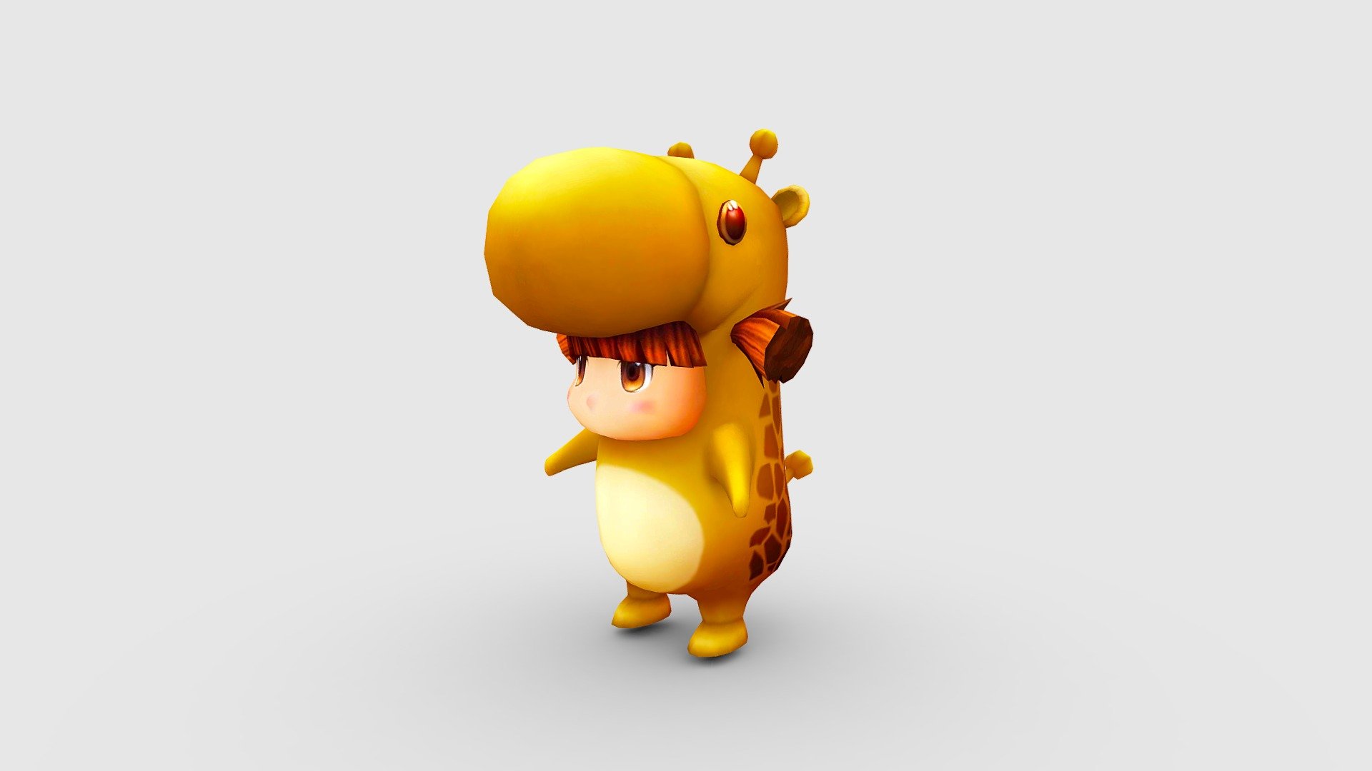 Cartoon giraffe costume 3d model